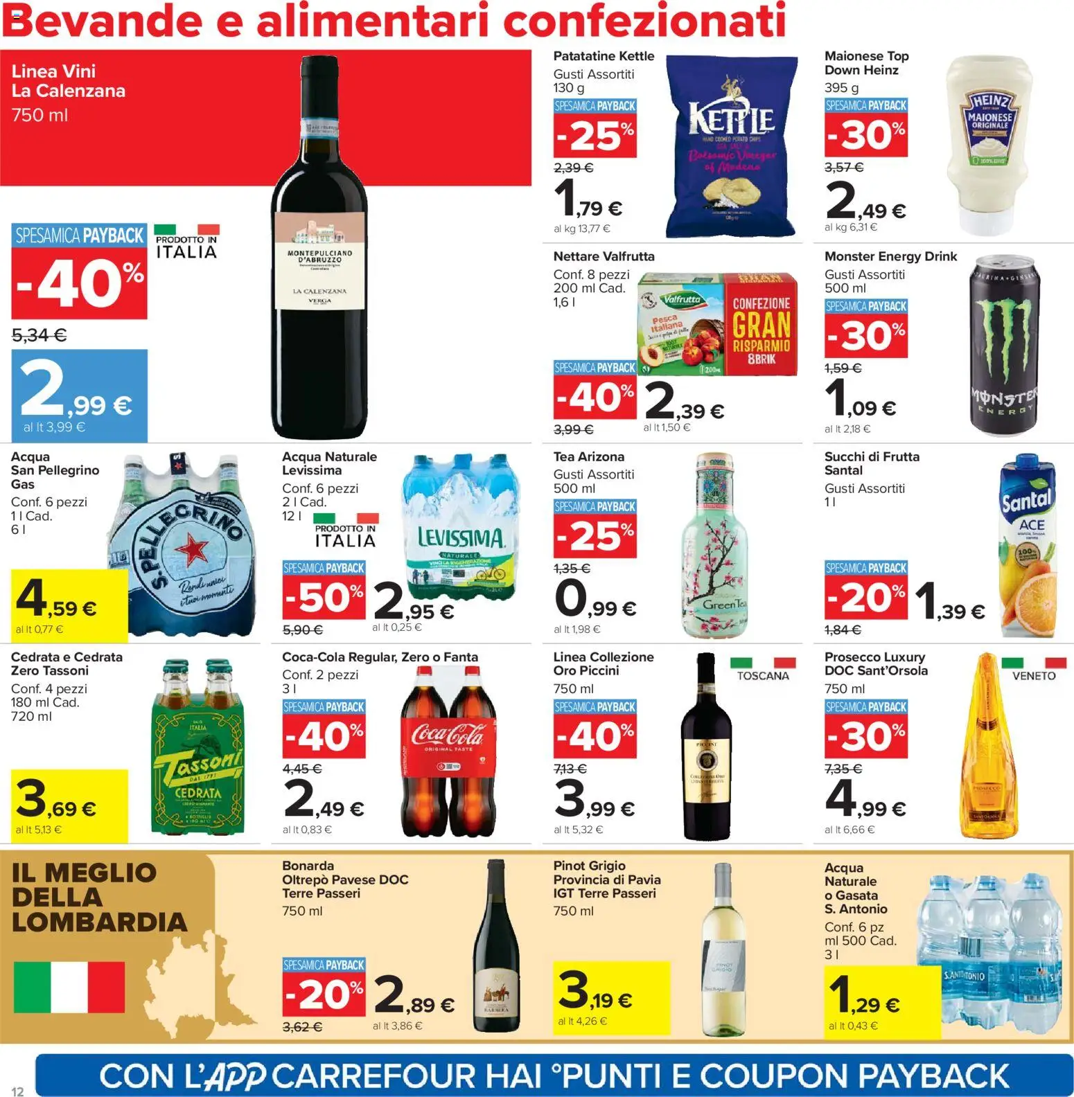Volantino Carrefour del 21.04.2026 | Pagina: 12 | Prodotti: Prosecco, Frutta, Maionese, Fanta
