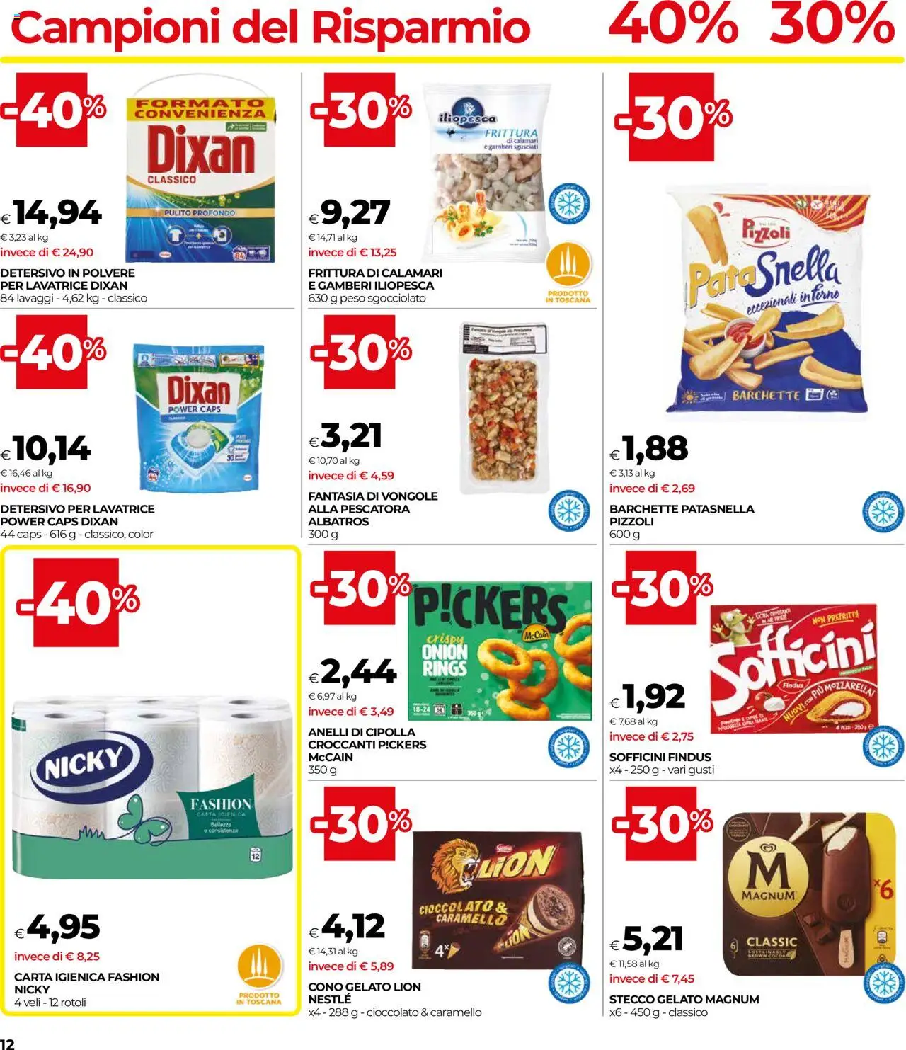 Volantino COOP del 14.08.2025 | Pagina: 12 | Prodotti: Cioccolato, Vongole, Calamari, Forno