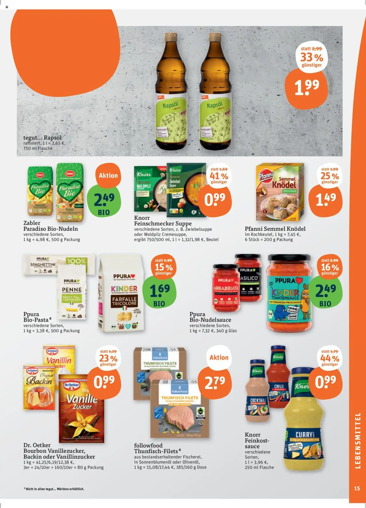 Tegut Prospekt - gültig ab dem 21.08.2025 | Seite: 17 | Produkte: Sonnenblumenol, Knorr, Zucker, Frischkase