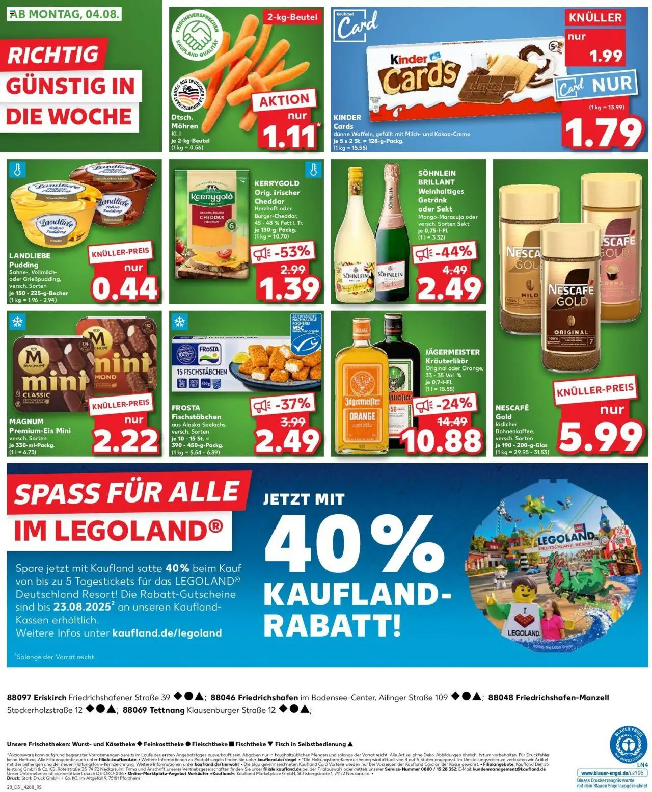 Kaufland prospekt Eriskirch	 - gültig ab dem 03.08.2025 | Seite: 3 | Produkte: Pudding, Mohren, Jägermeister, Nescafe gold