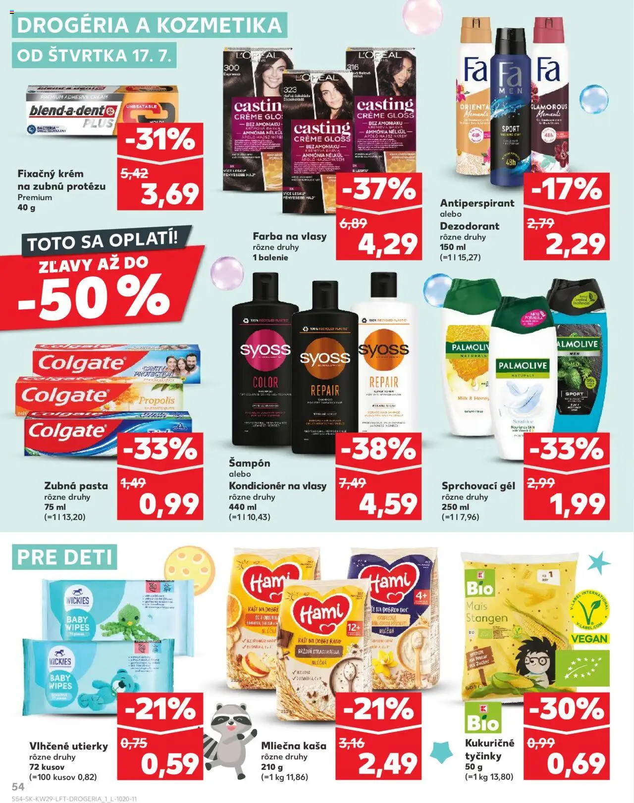 Kaufland Sereď │ platný od 17.07.2025 | Strana: 54 | Produkty: Kondicionér, Farba na vlasy, Dezodorant, Antiperspirant