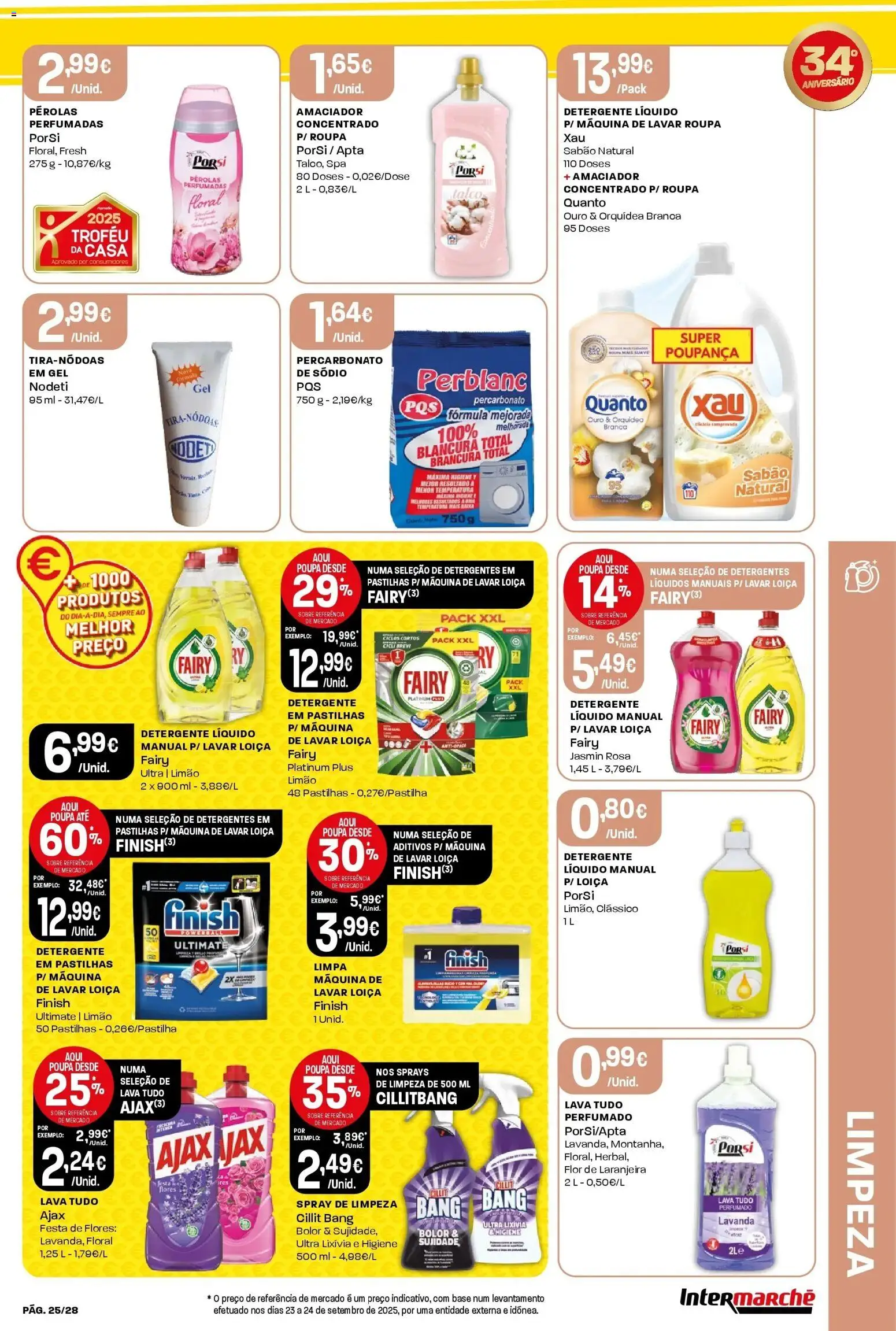 Intermarché - Aniversário à la poupança. │ válido de 30.10.2025 | Página: 25 | Produtos: Máquina de lavar, Flores, Base, Detergente