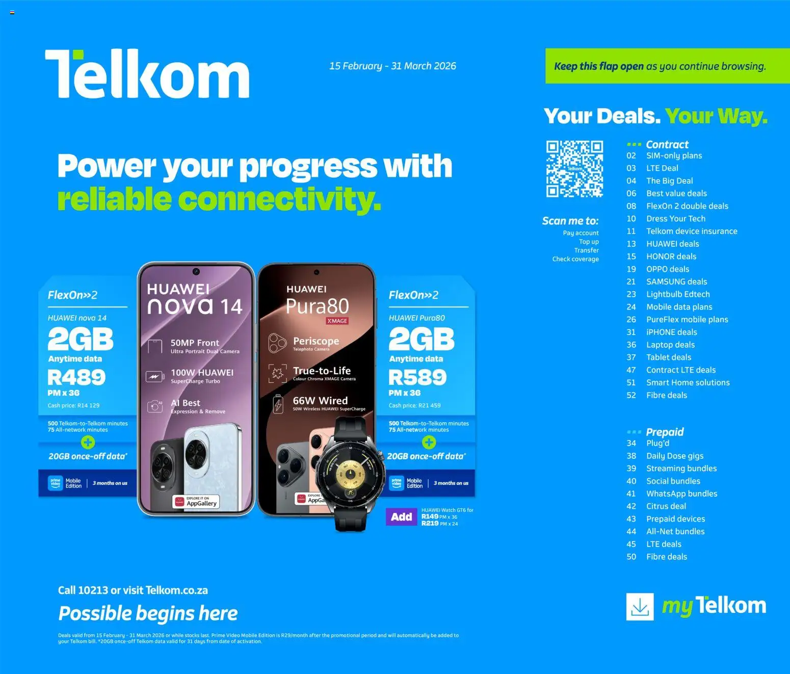 New Telkom catalogue – valid from 15.02.2026 | Page: 1 | Products: Data, Watch, Tablet, Camera