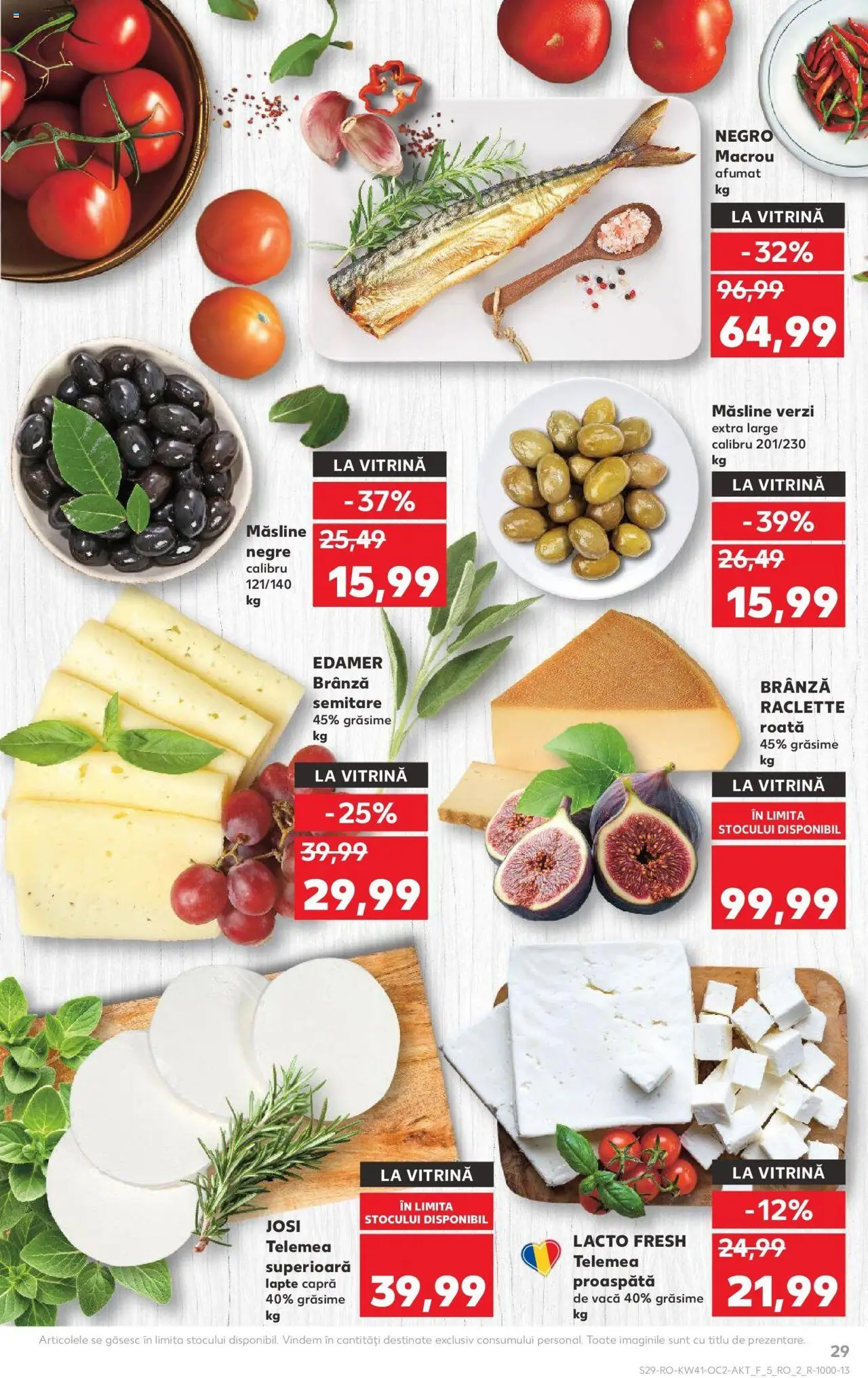 Noul catalog Kaufland – valabil de la 08.10.2025 | Pagină: 29 | Produse: Vitrină, Măsline, Lapte, Brânză