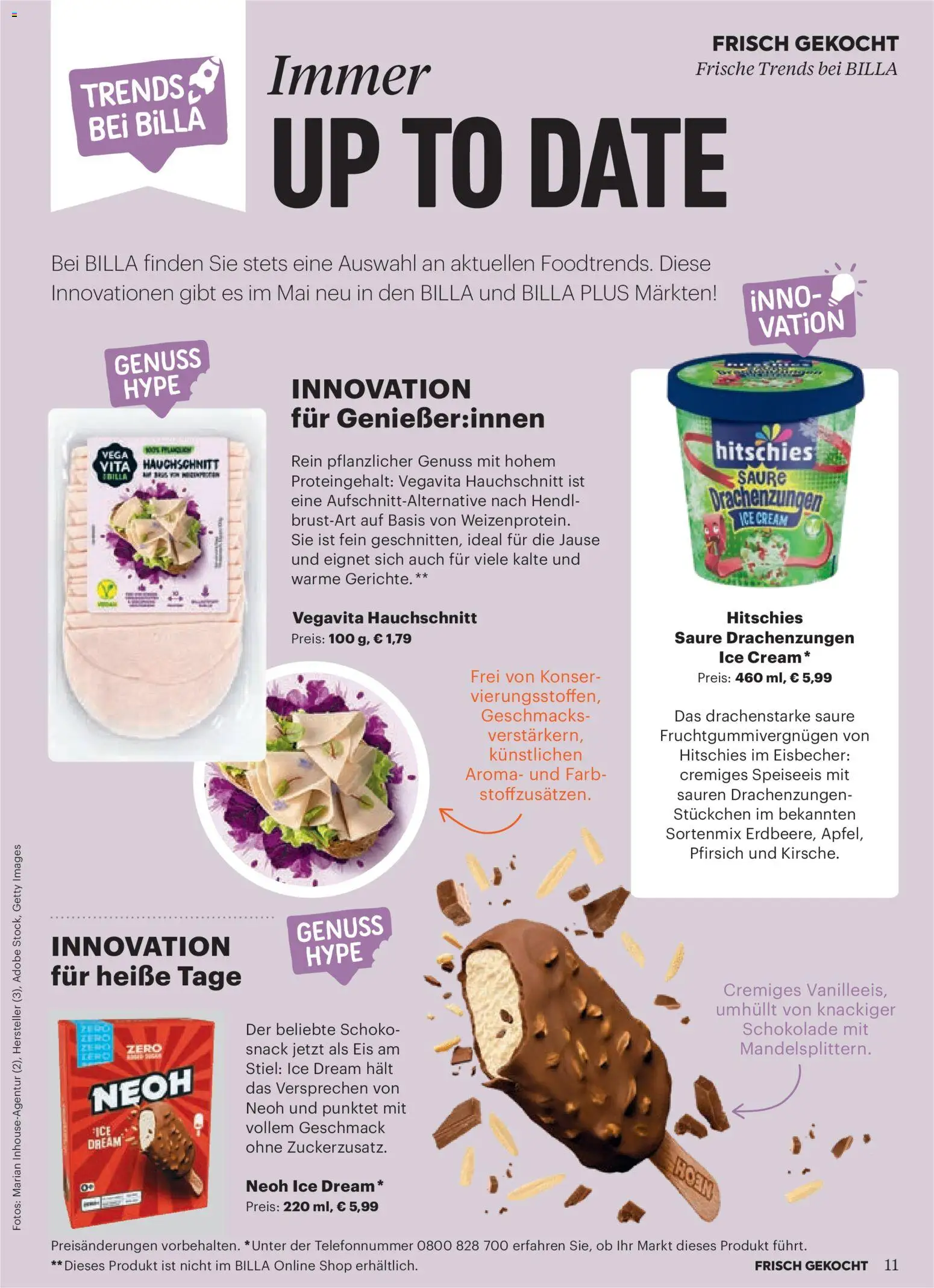 Billa Frisch Gekocht gültig ab 01.05.2026 | Seite: 11 | Produkte: Eis, Pfirsich, Schokolade