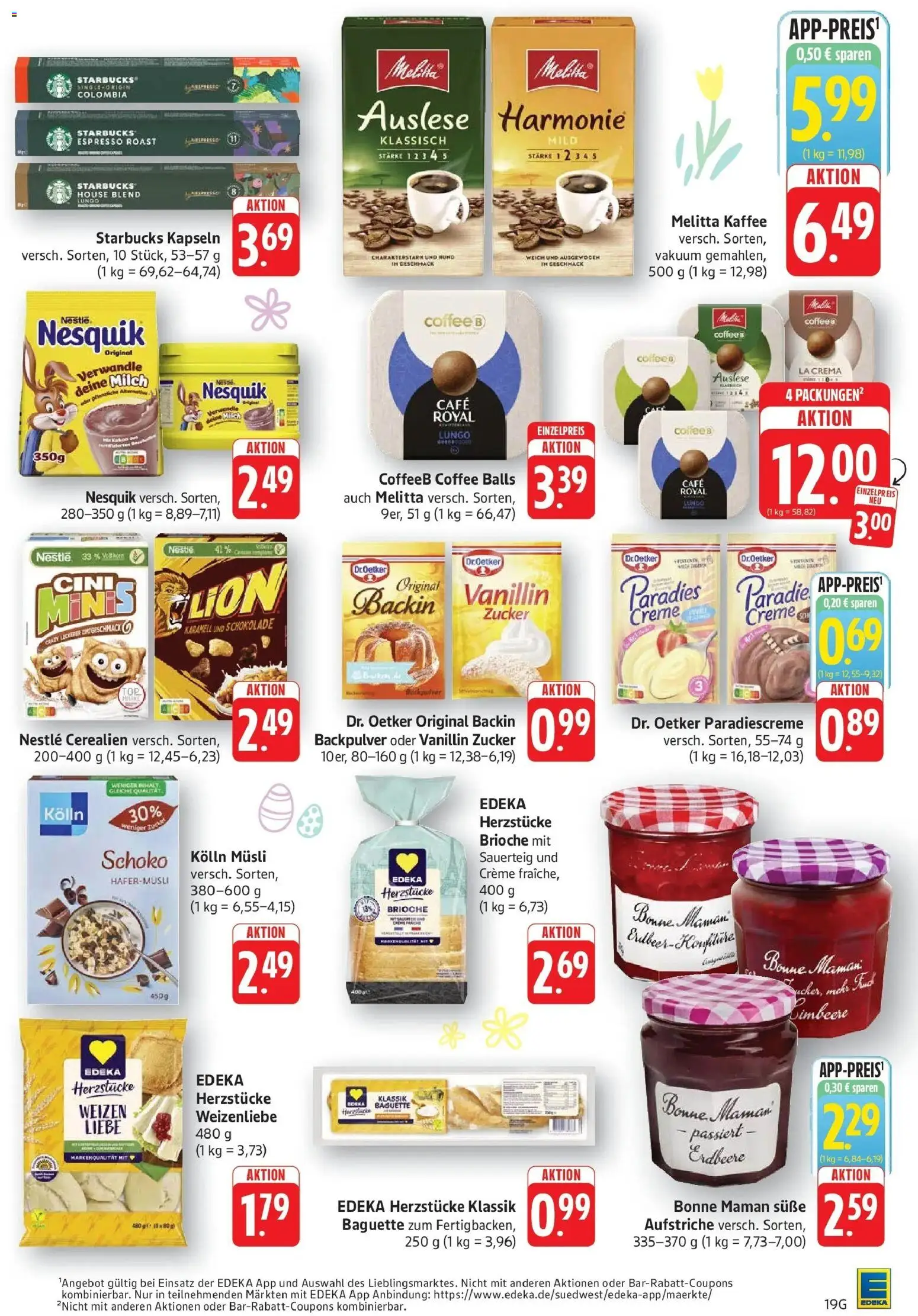 Edeka prospekt Göppingen	 – gültig ab 29.03.2026 | Seite: 19 | Produkte: Schokolade, Starbucks, Himbeere, Bonne maman