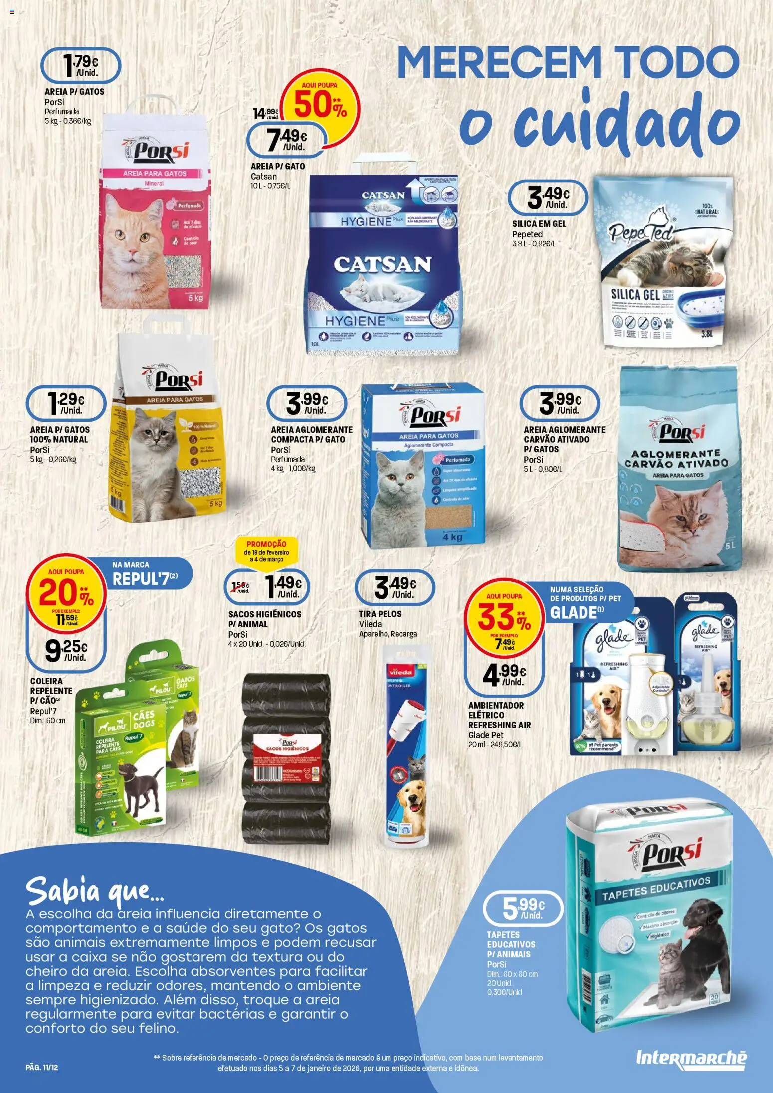 Intermarché Especial Animal Super │ válido de 19.02.2026 | Página: 11 | Produtos: Areia, Base, Repelente, Caixa
