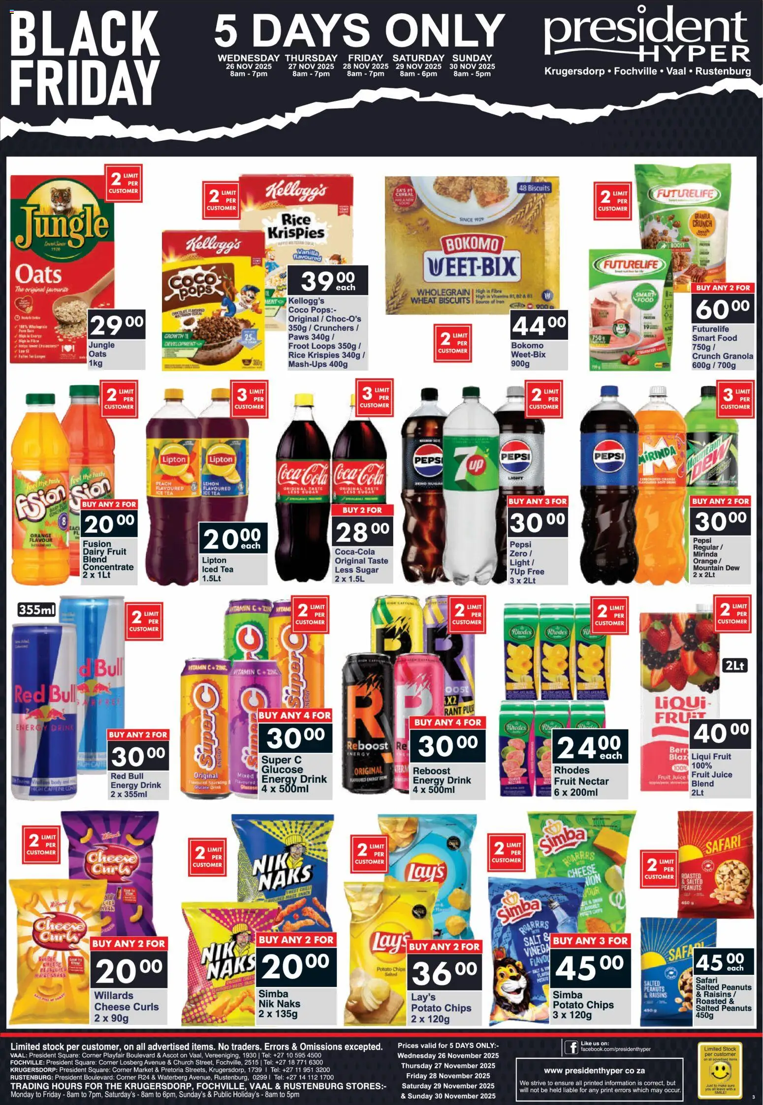 New President Hyper catalogue – valid from 26.11.2025 | Page: 3 | Products: Biscuits, Juice, Rice, Fruit