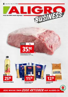 Aligro Aktionen Business Schlieren, Gossau SG, Frauenfeld, Rapperswil-Jona, Sargans, Bern, Brüttisellen, Pratteln, Emmen, Spreitenbach ab 16.02.2026 gültig