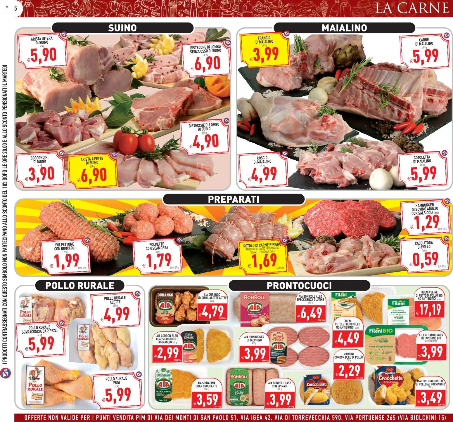 Volantino PIM Supermercati del 07.04.2026 | Pagina: 5 | Prodotti: Pollo, Veline, Formaggio, Spinaci