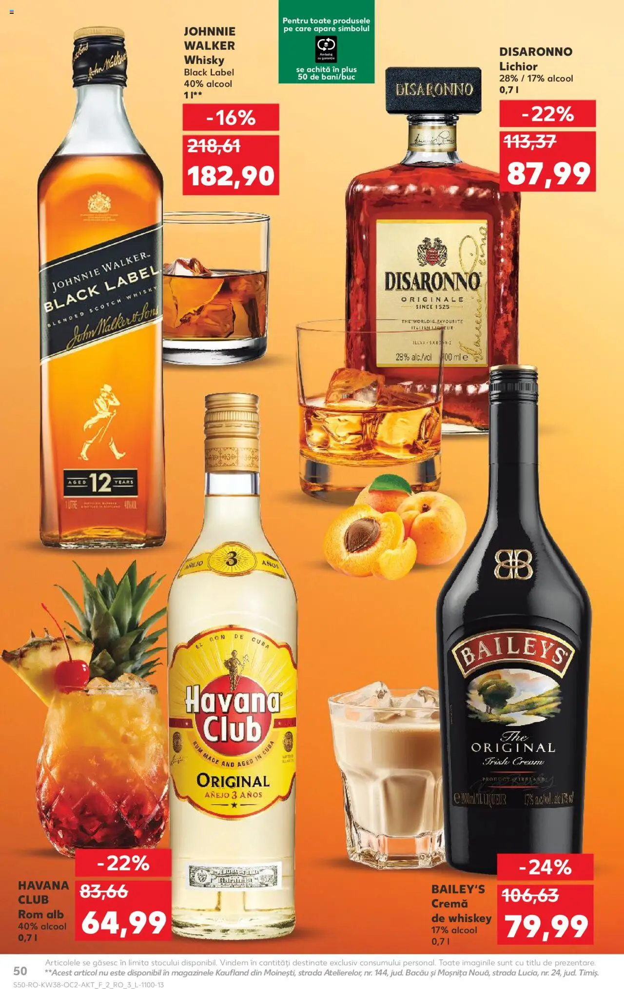 Noul catalog Kaufland – valabil de la 17.09.2025 | Pagină: 50 | Produse: Lichior, Cremă, Rom, Whiskey