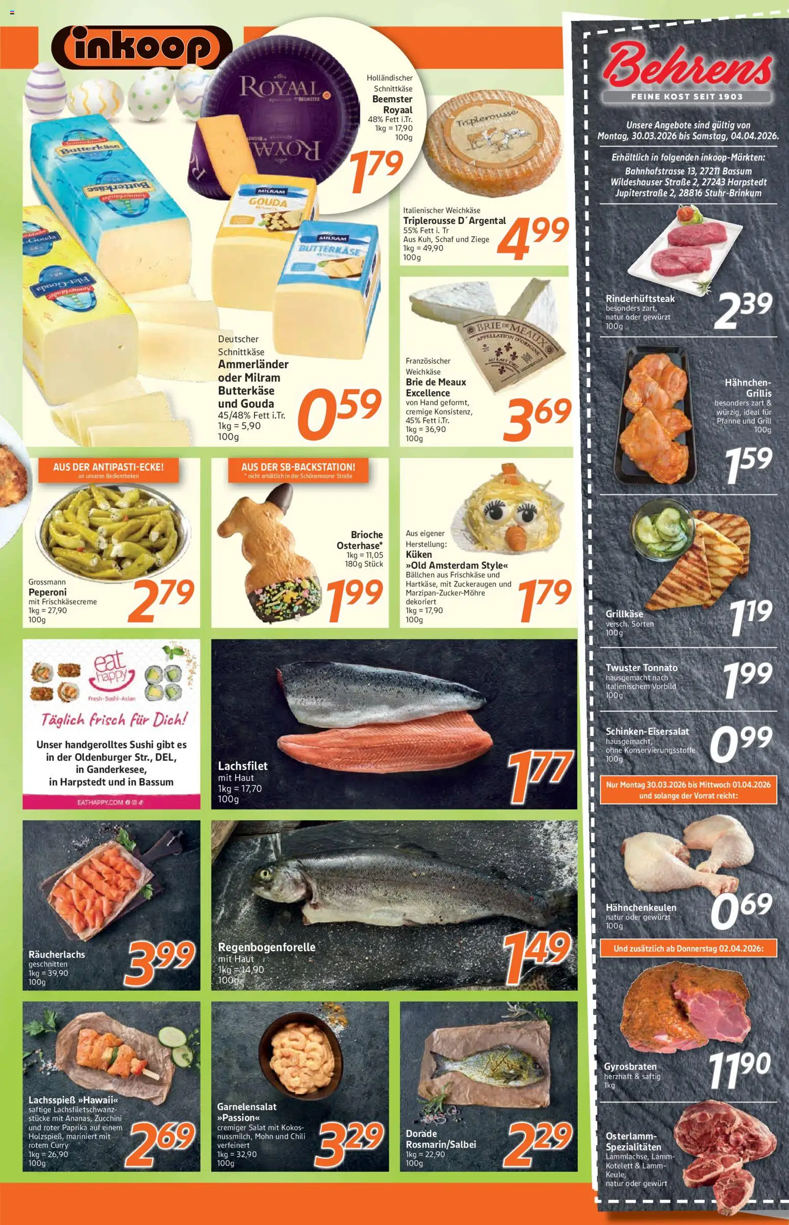 Inkoop Prospekt – gültig ab 30.03.2026 | Seite: 4 | Produkte: Dorade, Gouda, Paprika, Milram