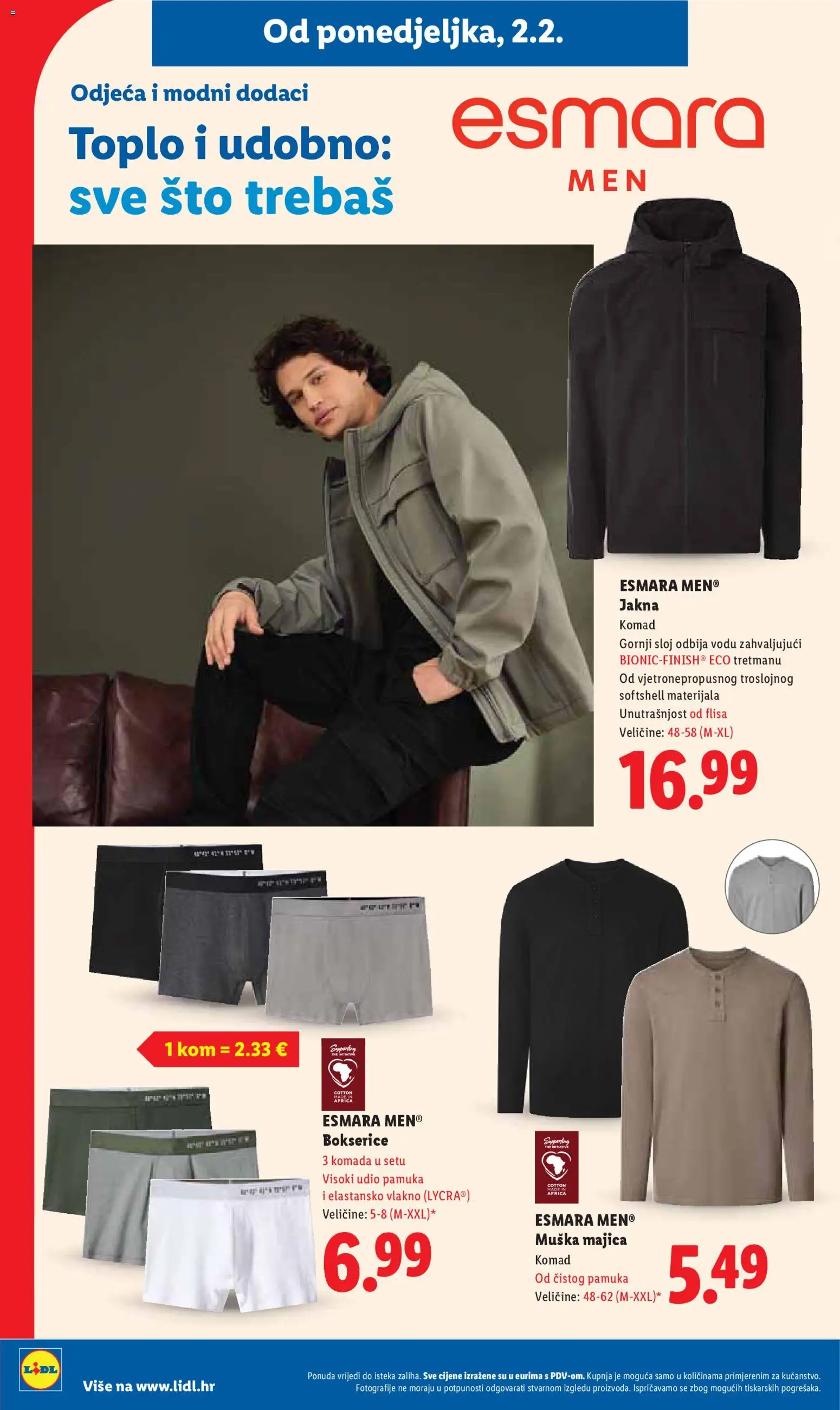 Lidl katalog | vrijedi od 02.02.2026 | Stranica: 28 | Proizvodi: Odjeća, Majica, Jakna, Bokserice