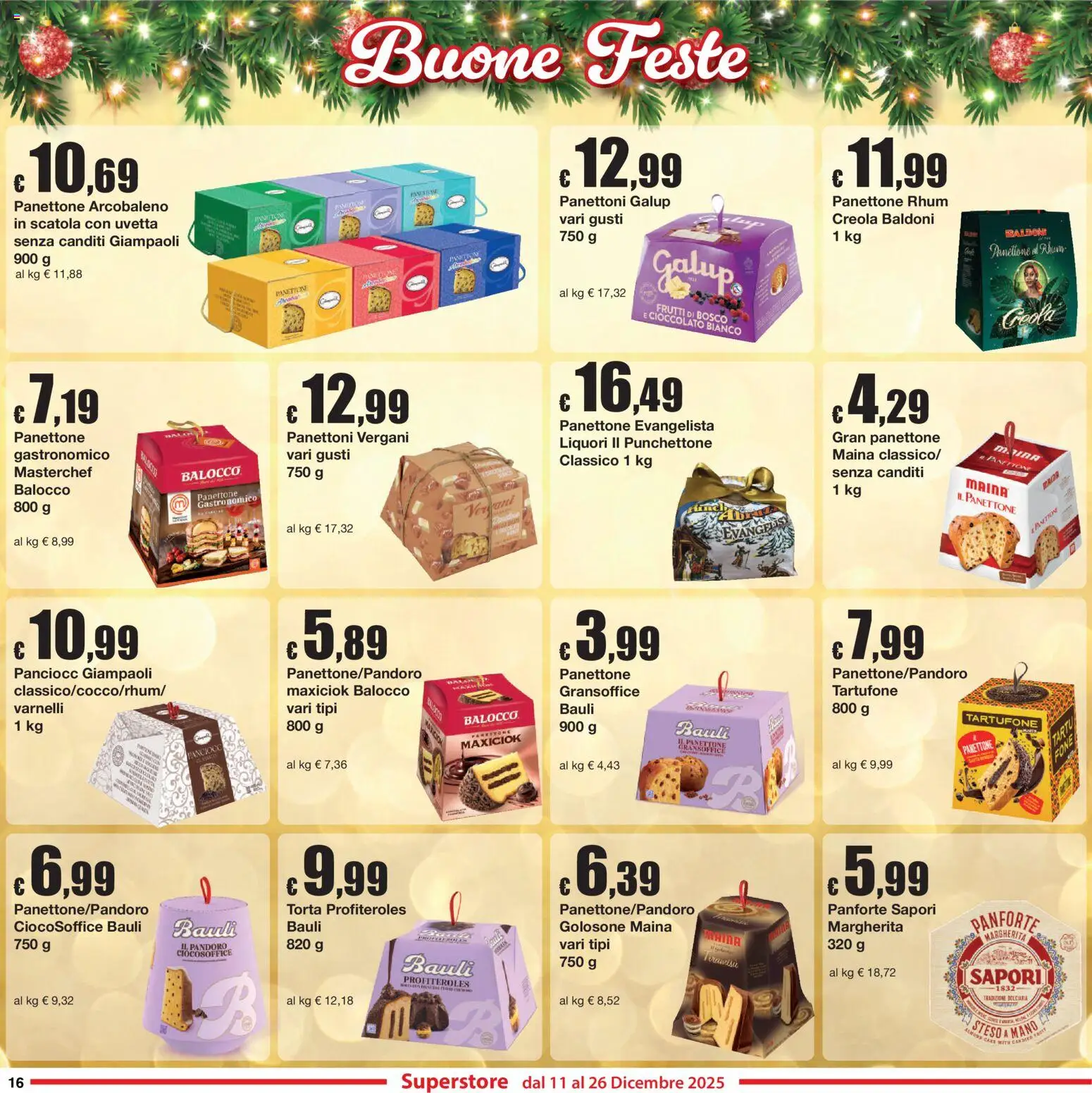 Volantino Sì con Te del 11.12.2025 | Pagina: 16 | Prodotti: Cioccolato, Panettone, Torta, Scatola