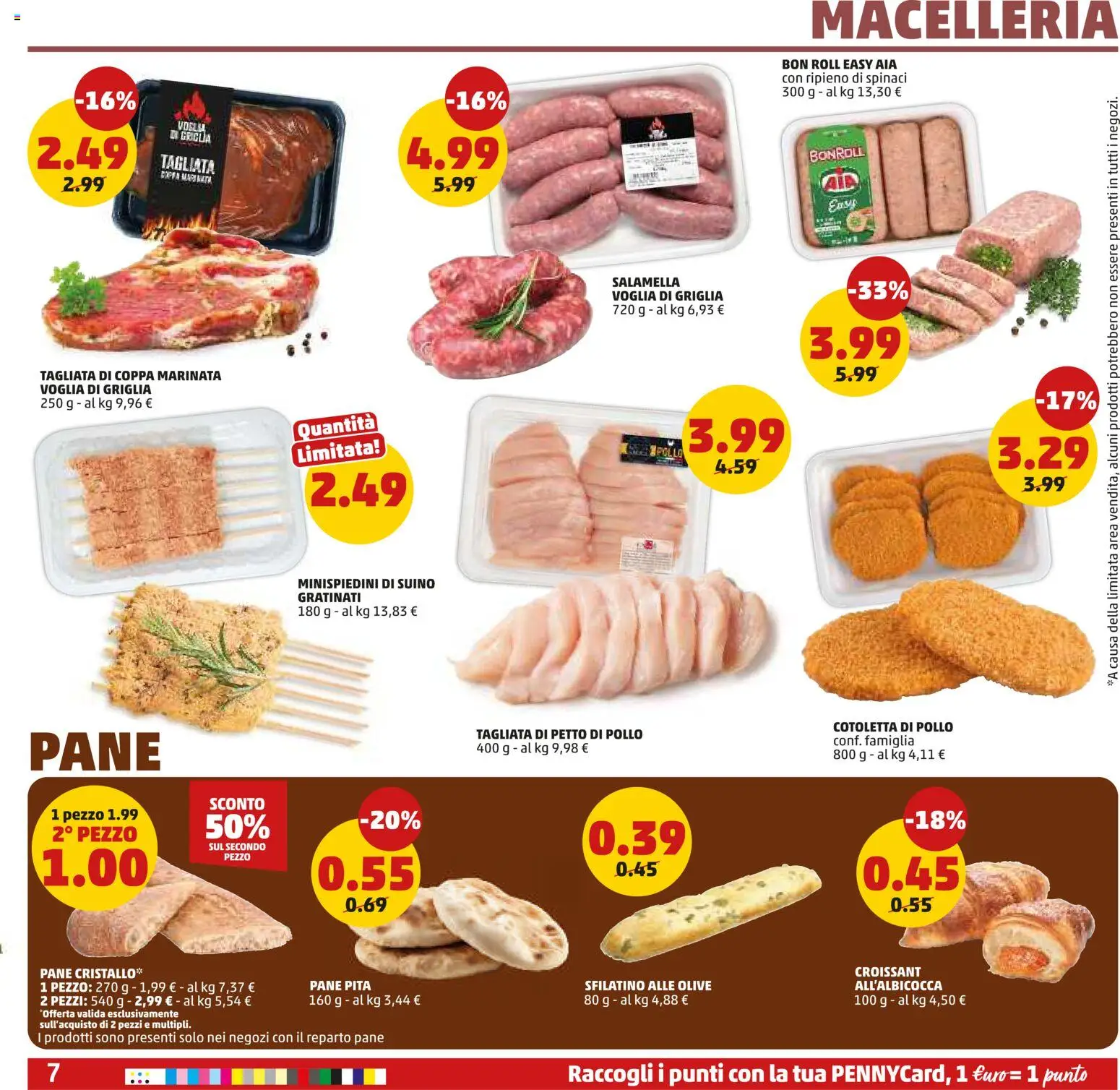 Volantino PENNY del 23.04.2026 | Pagina: 7 | Prodotti: Salamella, Suino, Croissant, Griglia