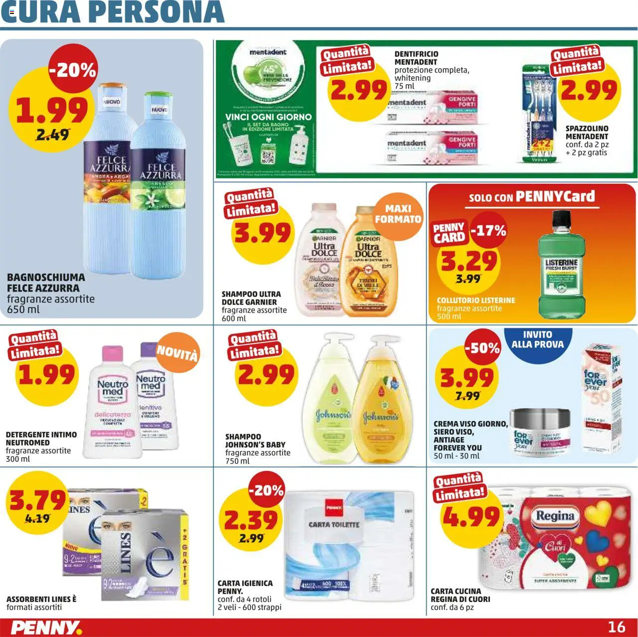 Volantino PENNY del 23.10.2025 | Pagina: 16 | Prodotti: Crema, Bagnoschiuma, Spazzolino, Crema viso