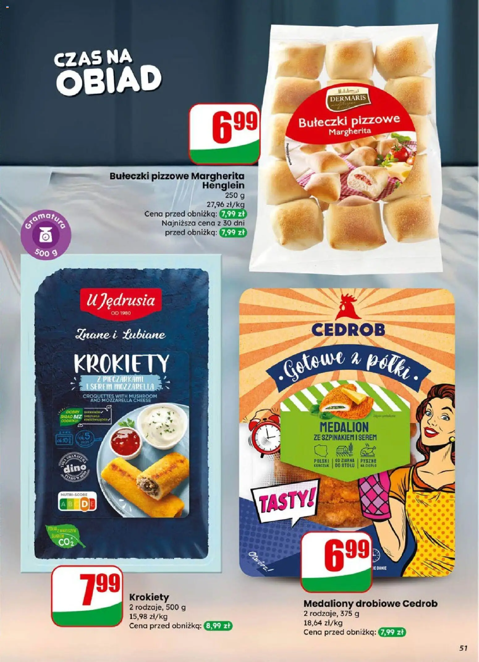 Dino Gazetka od 14.01.2026 | Strona: 51 | Produkty: Kurczak, Krokiety, Pizza, Mozzarella