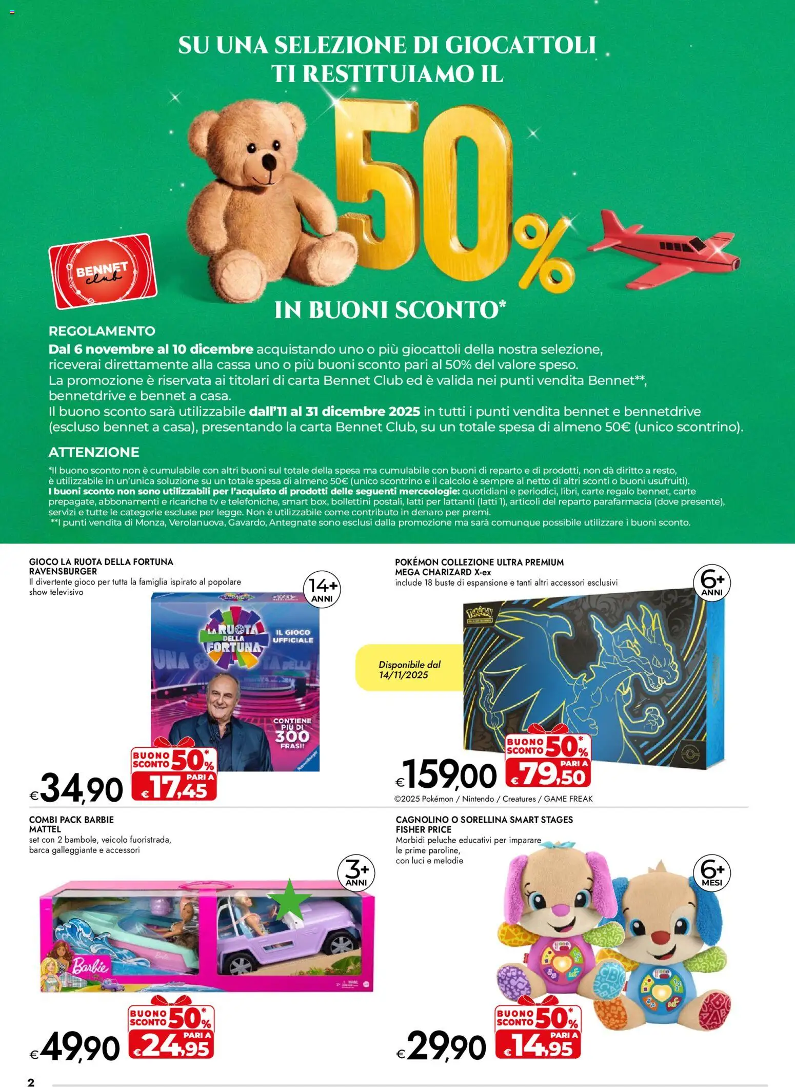 Volantino bennet del 06.11.2025 | Pagina: 2 | Prodotti: Peluche, TV, Gioco