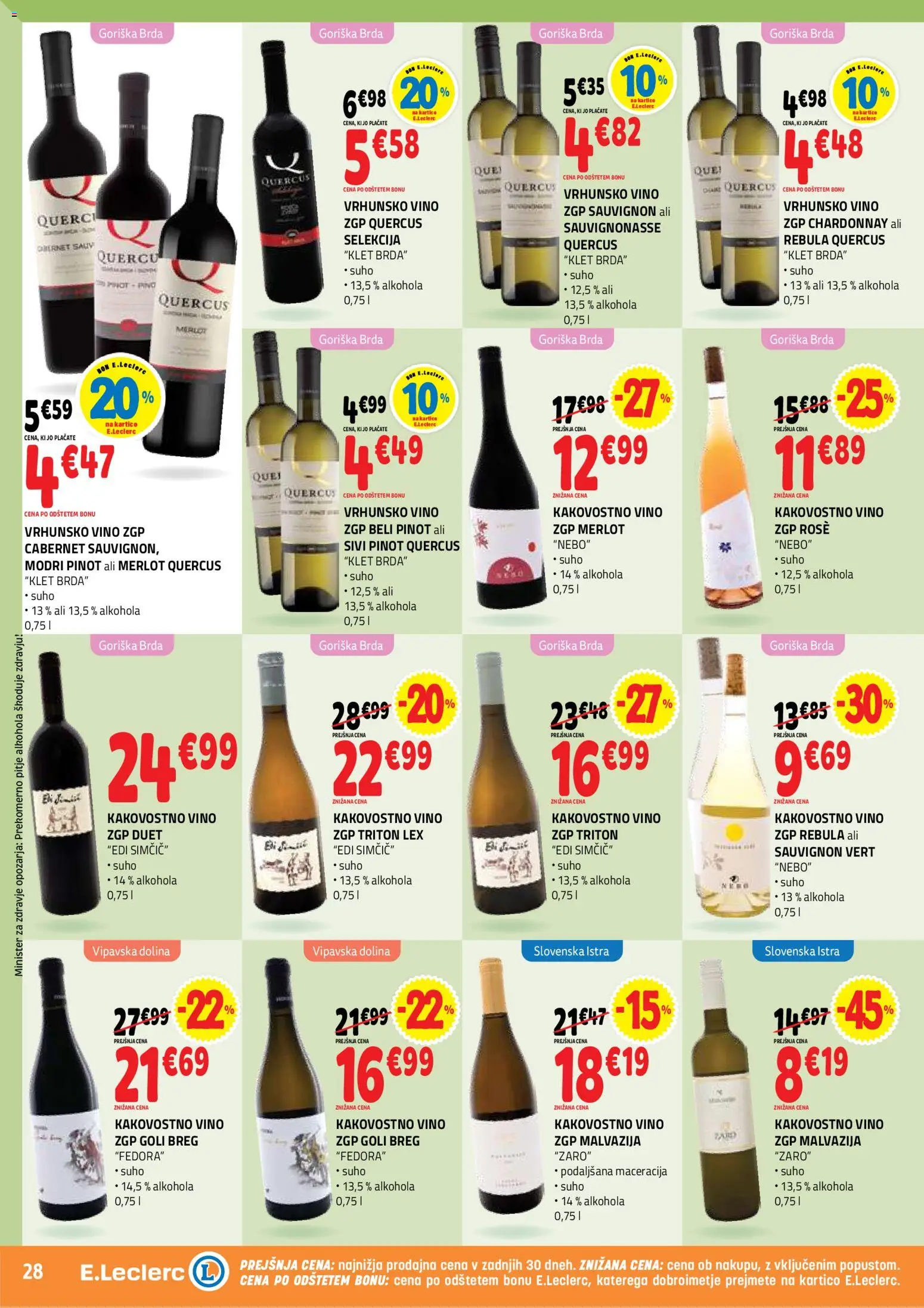 Novi E.leclerc katalog ponudbe – veljaven od 22.04.2026 | Stran: 28 | Izdelki: Vino