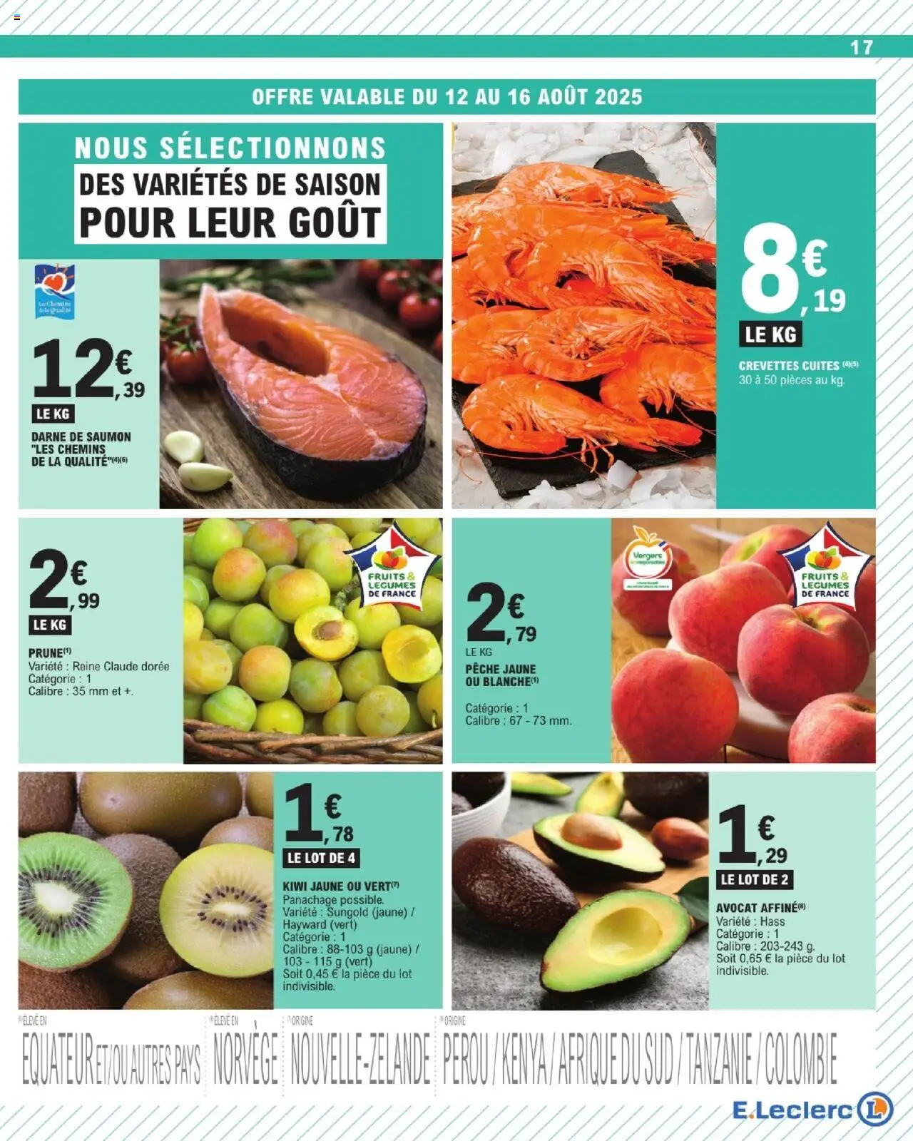 | Page: 17 | Produits: Avocat, Crevettes, Saumon, Kiwi