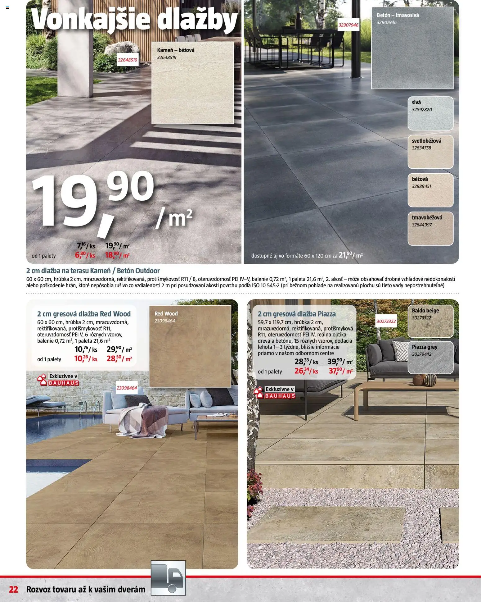 Nové Bauhaus akcie – leták je platný od 07.04.2026 | Strana: 22 | Produkty: Dlažba