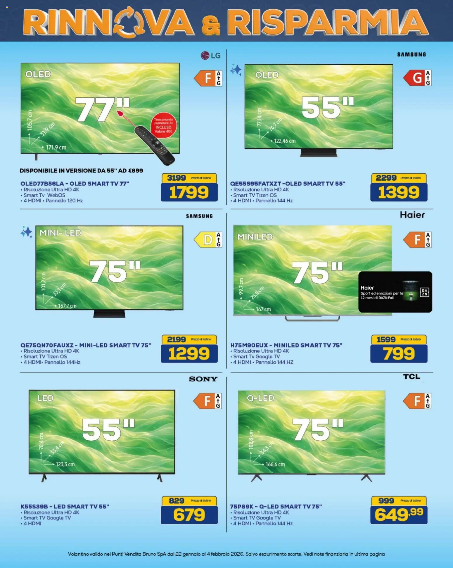Volantino BRUNO del 22.01.2026 | Pagina: 23 | Prodotti: Telecomando, Tè, TV, Samsung