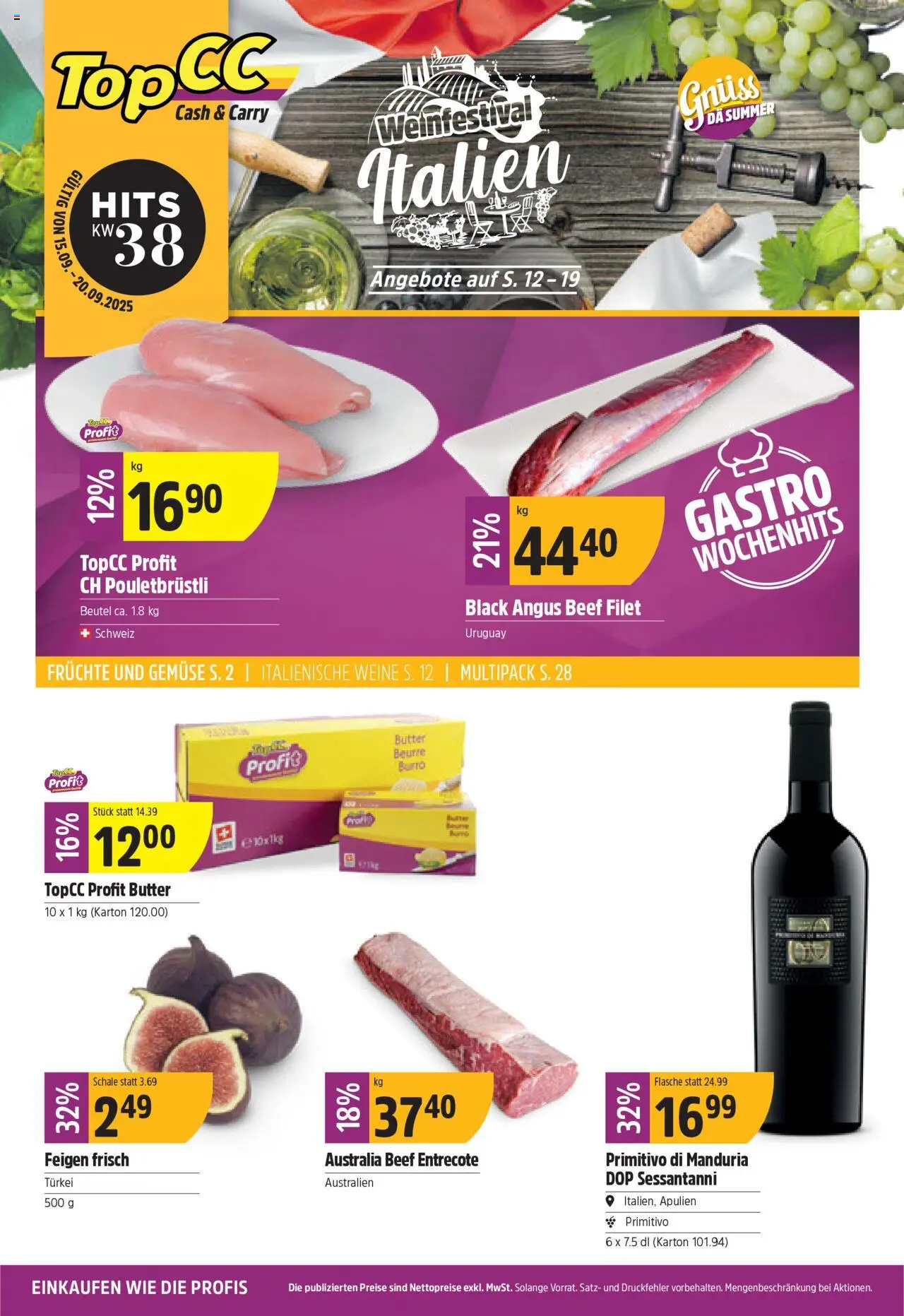 TopCC Aktionen – gültig ab 15.09.2025 | Seite: 1 | Produkte: Butter, Gemüse, Früchte