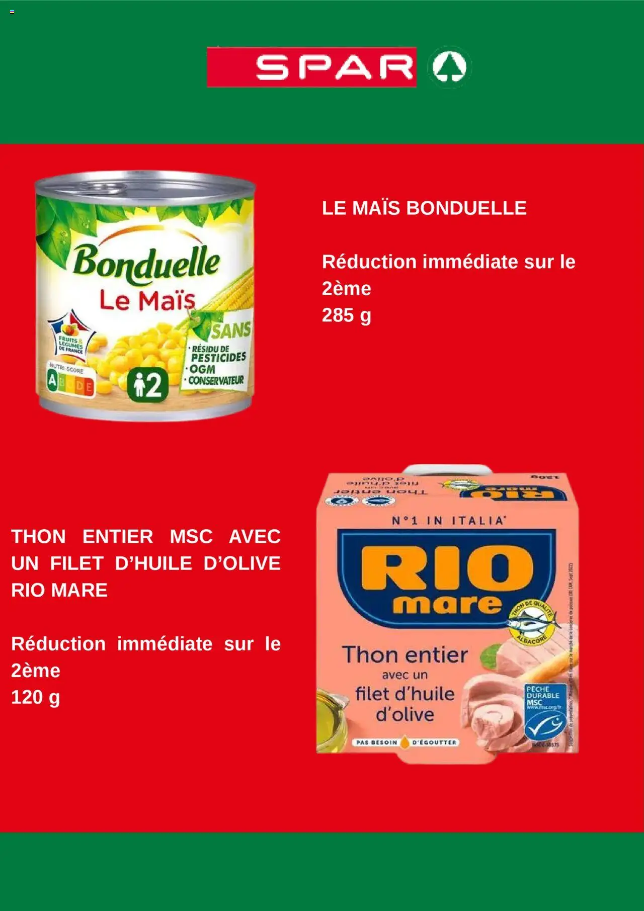  | Page: 2 | Produits: Pêche, Mais, Thon