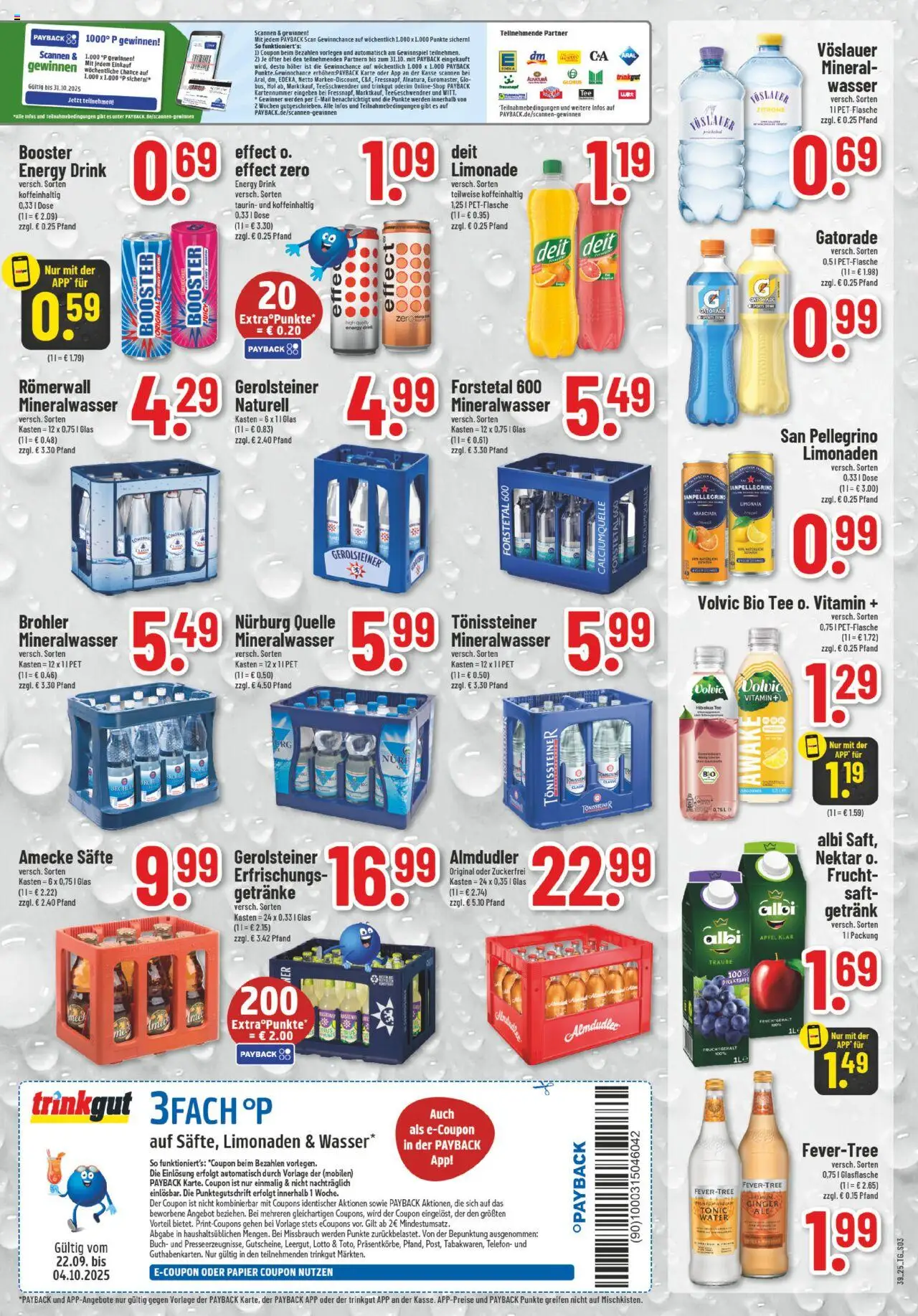 Trinkgut Prospekt – gültig ab 22.09.2025 | Seite: 3 | Produkte: Limonade, Mineralwasser, Wasser, Telefon