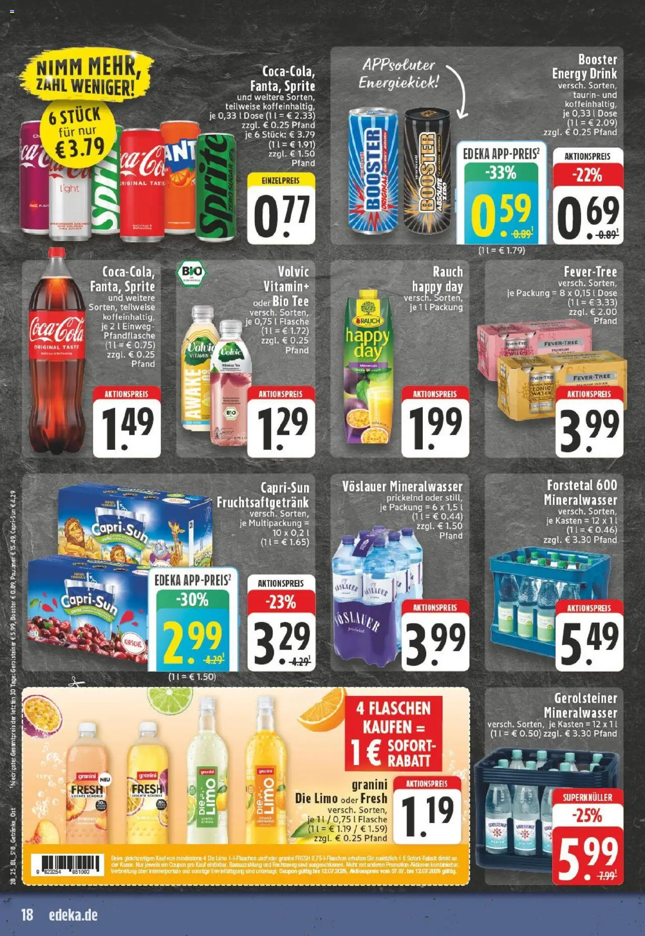 Edeka prospekt Detmold	 - gültig ab dem 06.07.2025 | Seite: 18 | Produkte: Granini, Tee, Paulaner, Gerolsteiner