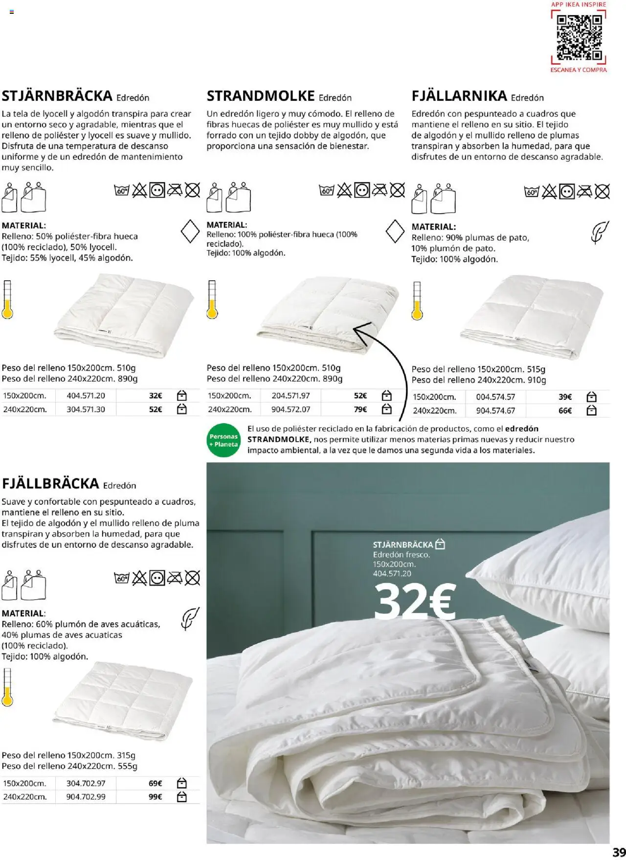 Catálogo IKEA Confort │ válido desde el 04.02.2025 | Página: 39 | Productos: Edredón, Peso