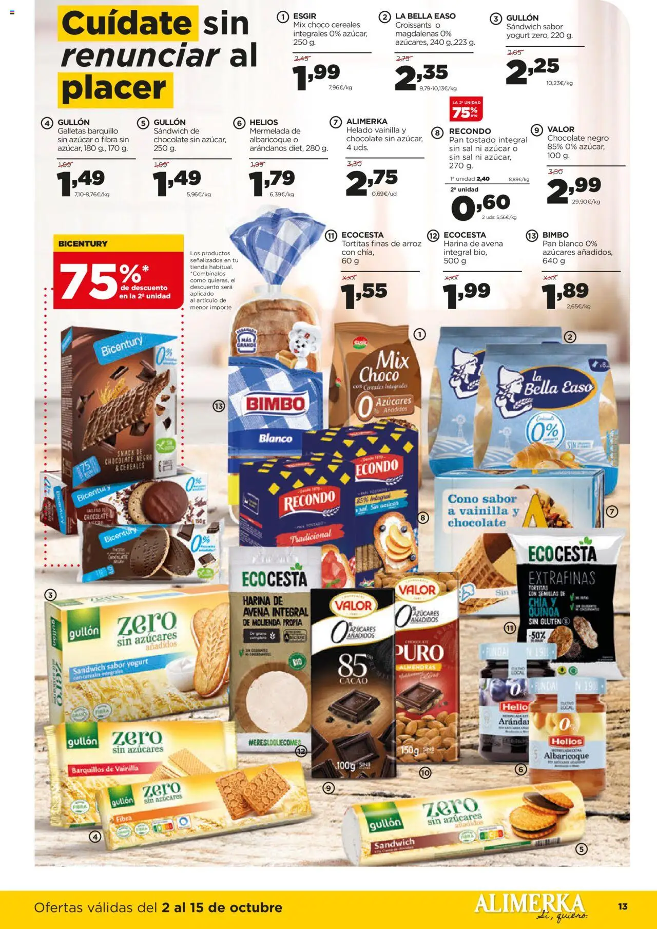 Alimerka folleto Castilla y León │ válido desde el 02.10.2025 | Página: 13 | Productos: Pan, Arroz, Cereales, Magdalenas