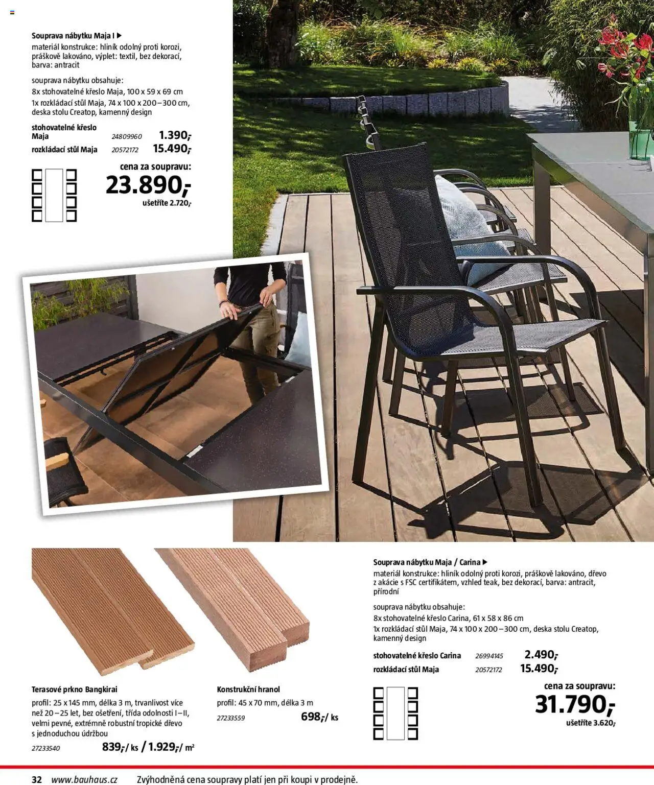 Bauhaus katalog Zahradní nábytek od 01.04.2025 | Strana: 32 | Produkty: Křeslo, Stůl