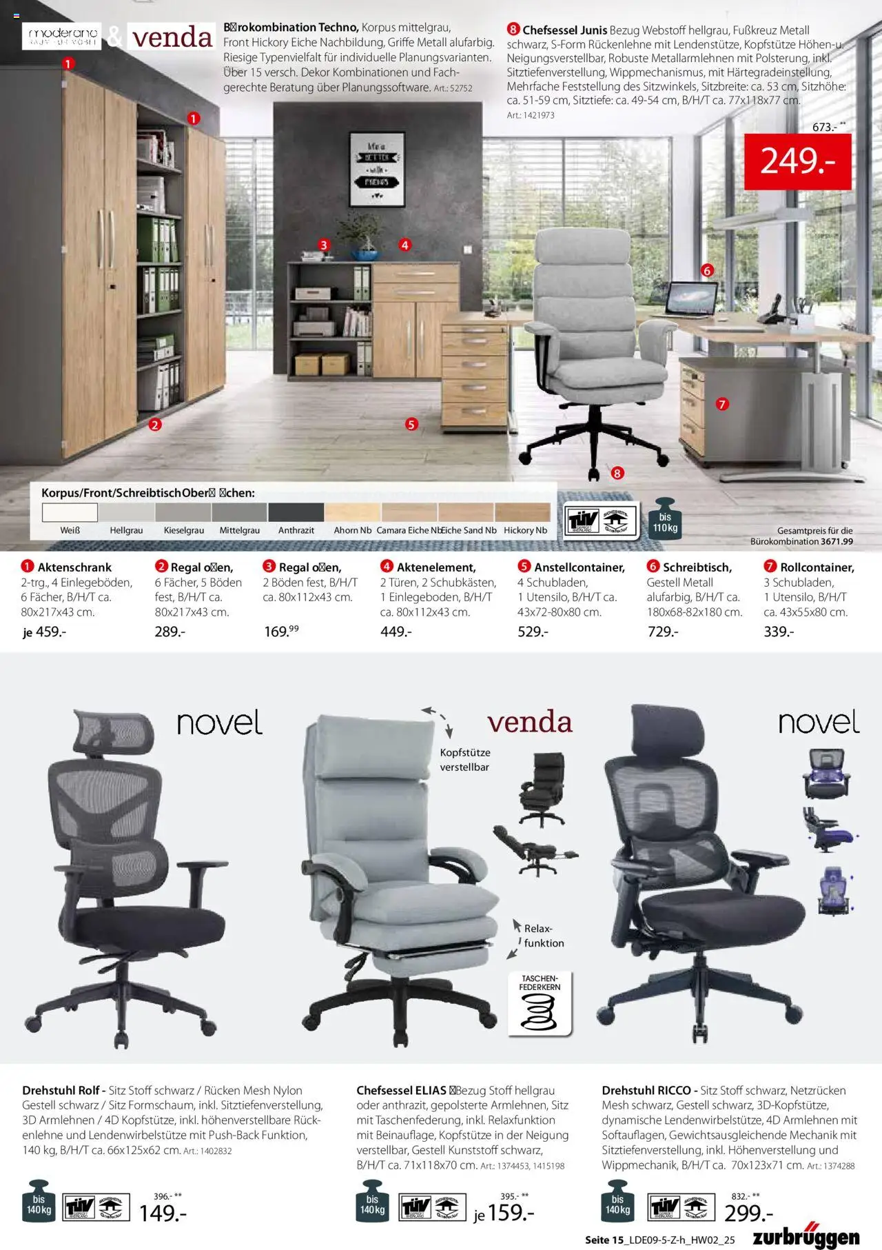 Zurbrüggen Hochwert – gültig ab 08.09.2025 | Seite: 25 | Produkte: Regal, Chefsessel