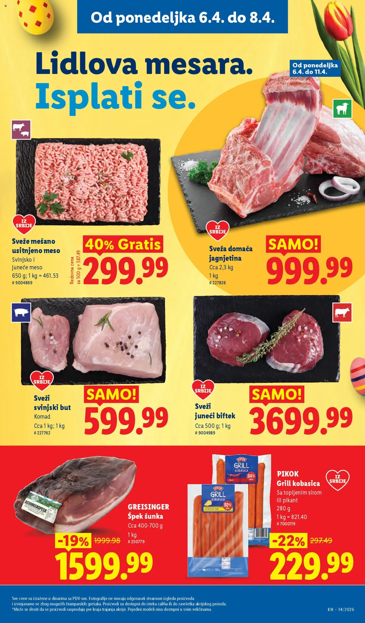 Lidl katalog - važi od 02.04.2026 | Strana: 87 | Proizvode: Juneće meso, Šunka, Svinjski but, Kobasica