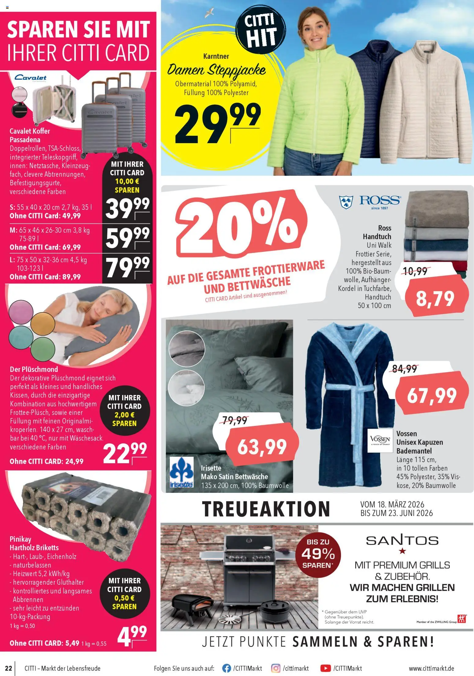 CITTI Markt Prospekt 	 – gültig ab 18.03.2026 | Seite: 24 | Produkte: Energy, Steppjacke, Bettwäsche, Koffer