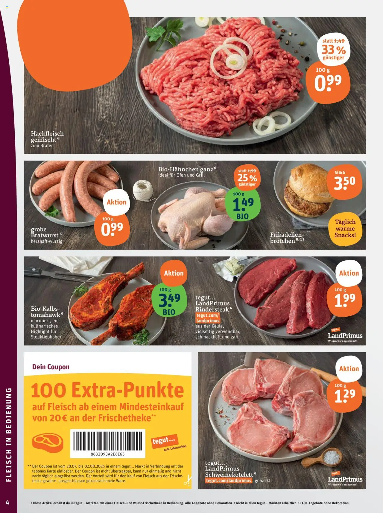 Tegut Prospekt - gültig ab dem 28.07.2025 | Seite: 6 | Produkte: Ofen, Grill, Theke, Bratwurst