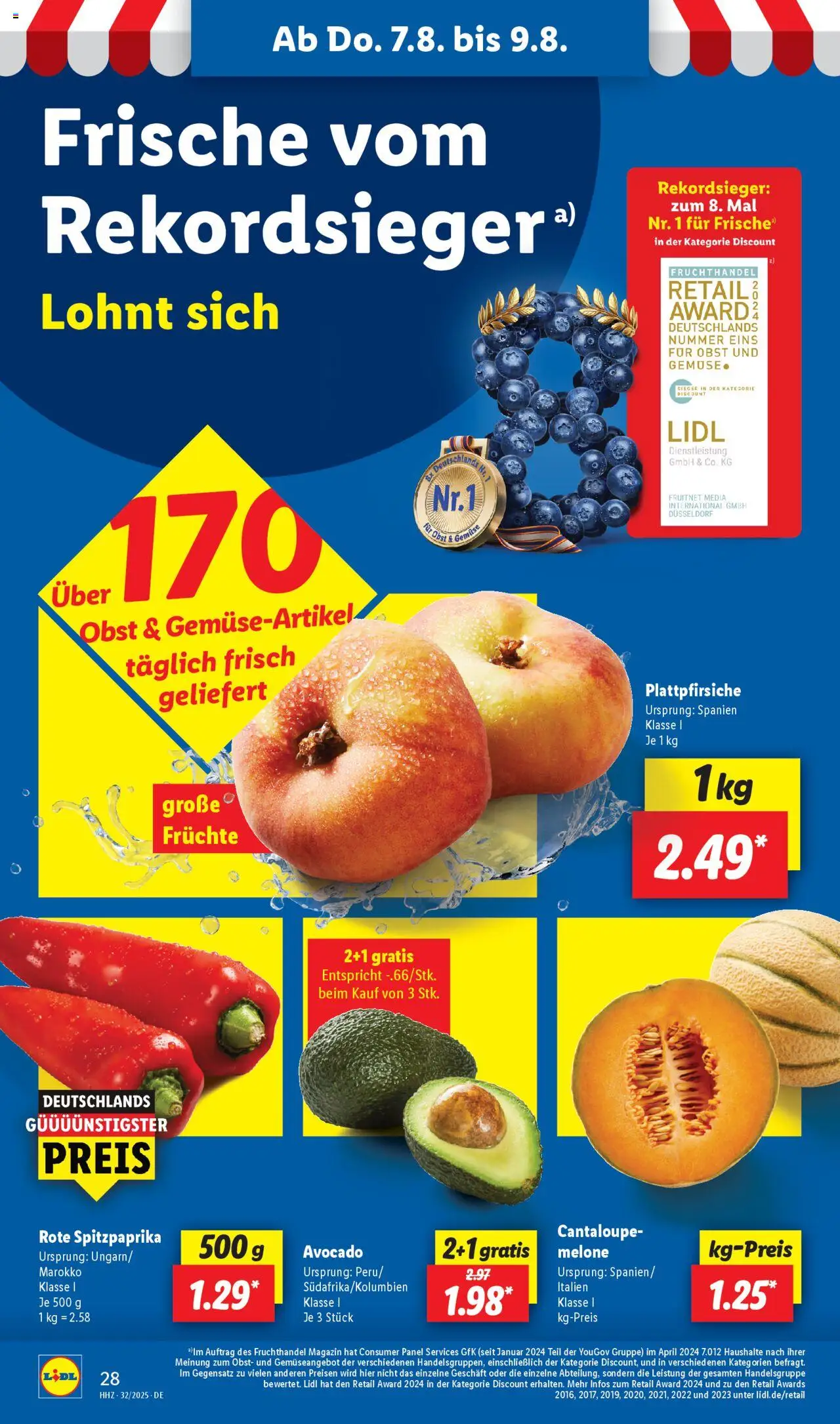 Lidl - Hessen - gültig ab dem 04.08.2025 | Seite: 52 | Produkte: Avocado, Gemüse, Obst, Melone