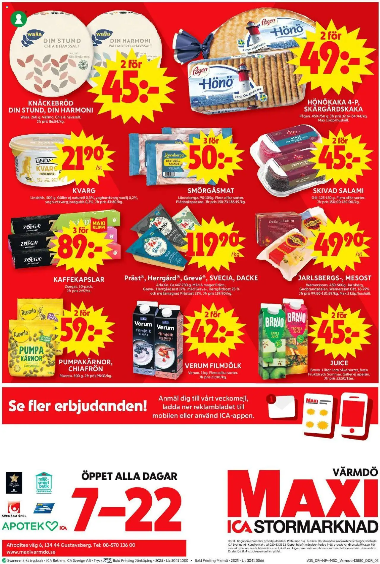 ICA Maxi reklamblad aktuell från 25.08.2025 | Sida: 18 | Produkter: Kaffekapslar, Juice, Blåbär, Kvarg