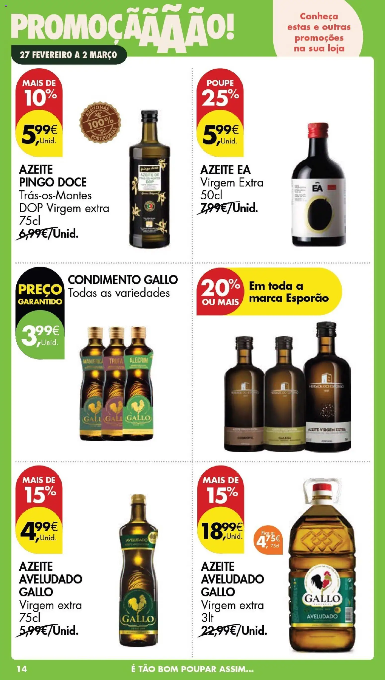 Pingo Doce Poupe este Fim de Semana │ válido de 27.02.2026 | Página: 14 | Produtos: Azeite, Azeitonas