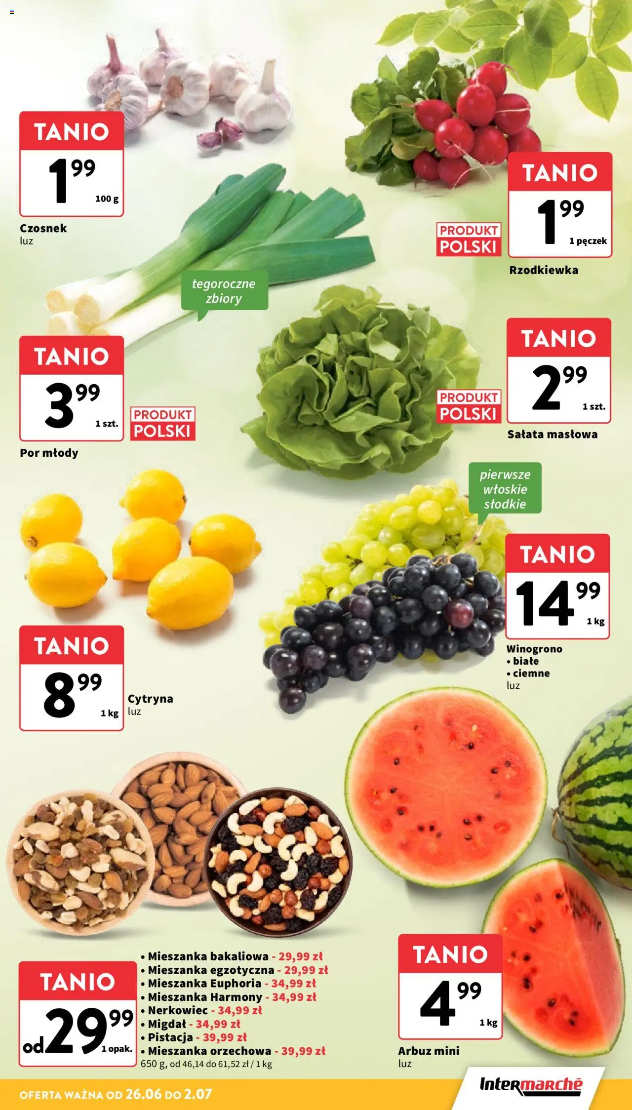 Intermarche Gazetka od 26.06.2025 | Strona: 13 | Produkty: Cytryna, Arbuz, Winogrono, Por