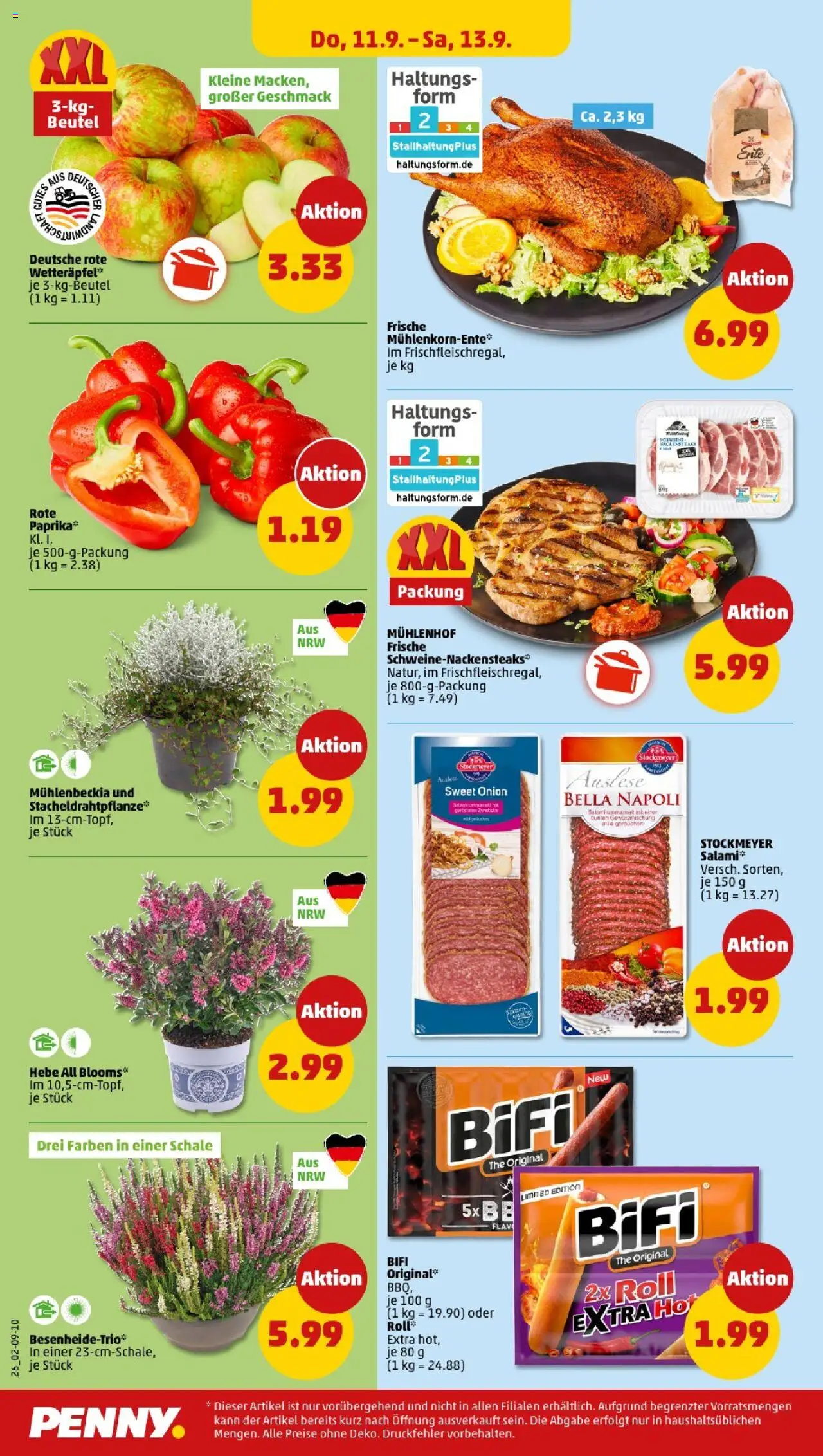Penny Nordrhein - Westfalen – gültig ab 08.09.2025 | Seite: 26 | Produkte: Bifi, Paprika, Salami