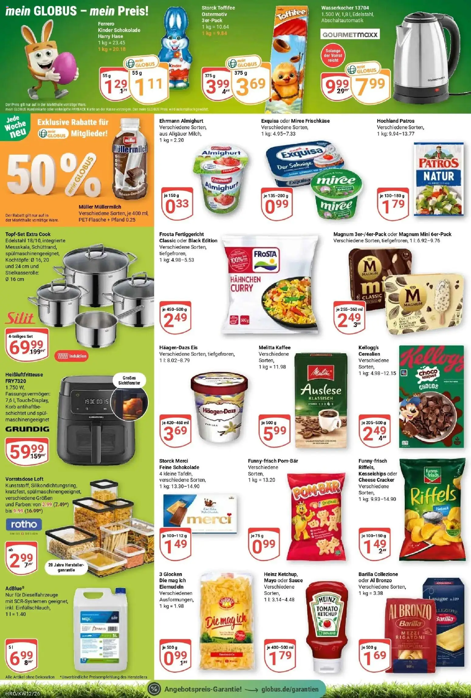 Globus prospekt Rostock	 – gültig ab 15.03.2026 | Seite: 2 | Produkte: Hahnchen, Ehrmann almighurt, Exquisa, Muller mullermilch