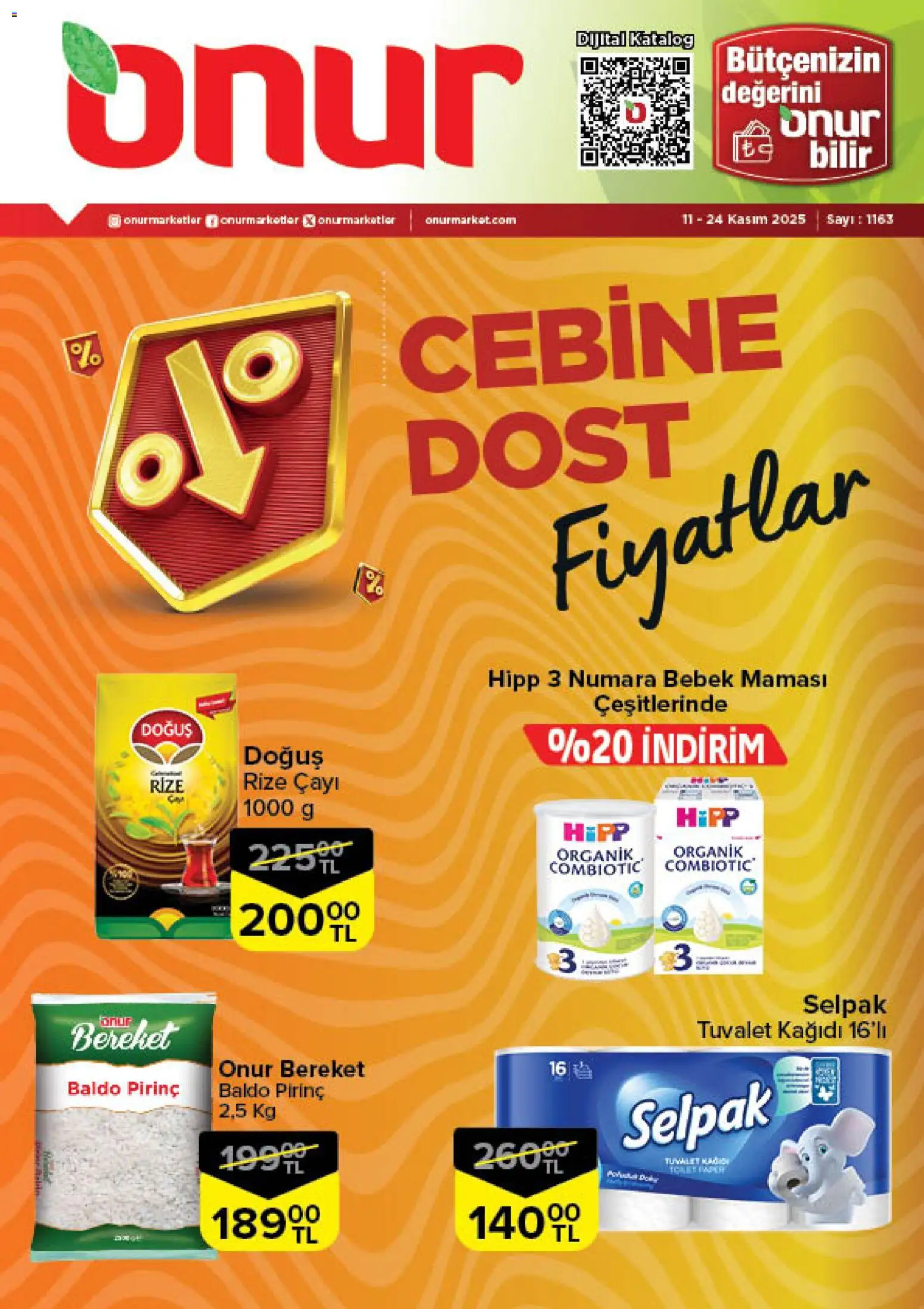Onur Market Katalog - Bursa - 11.11.2025 tarihinden itibaren geçerlidir | Sayfa: 1 | Ürünler: Tuvalet, Pirinç, Bebek maması, Tuvalet kağıdı