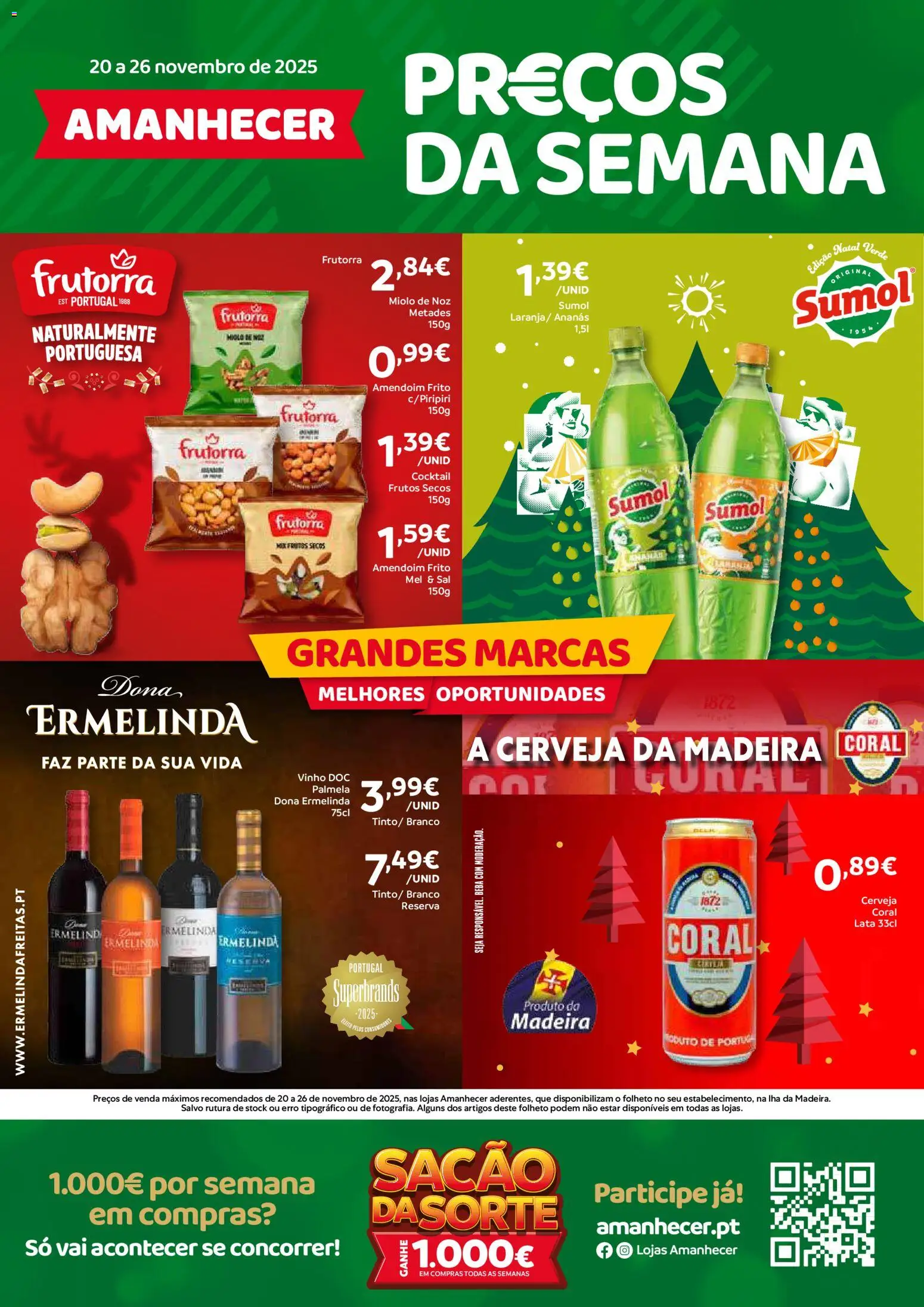 Amanhecer Folheto Madeira │ válido de 20.11.2025 | Página: 1 | Produtos: Sal, Vinho, Cerveja, Mel