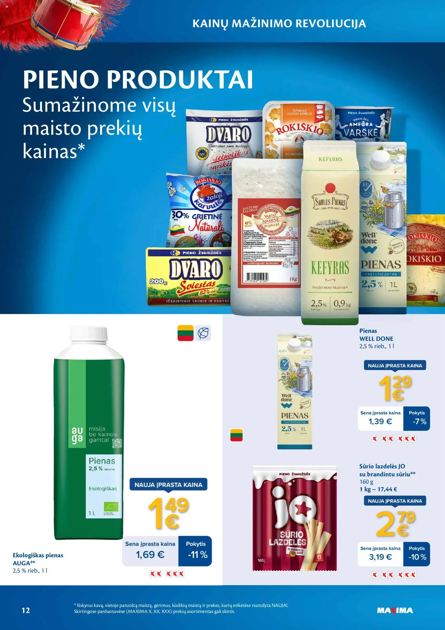 MAXIMA akcijos nuo 03.03.2026 | Puslapis: 12 | Prekių: Sūrelis, Pienas, Sūris, Sviestas