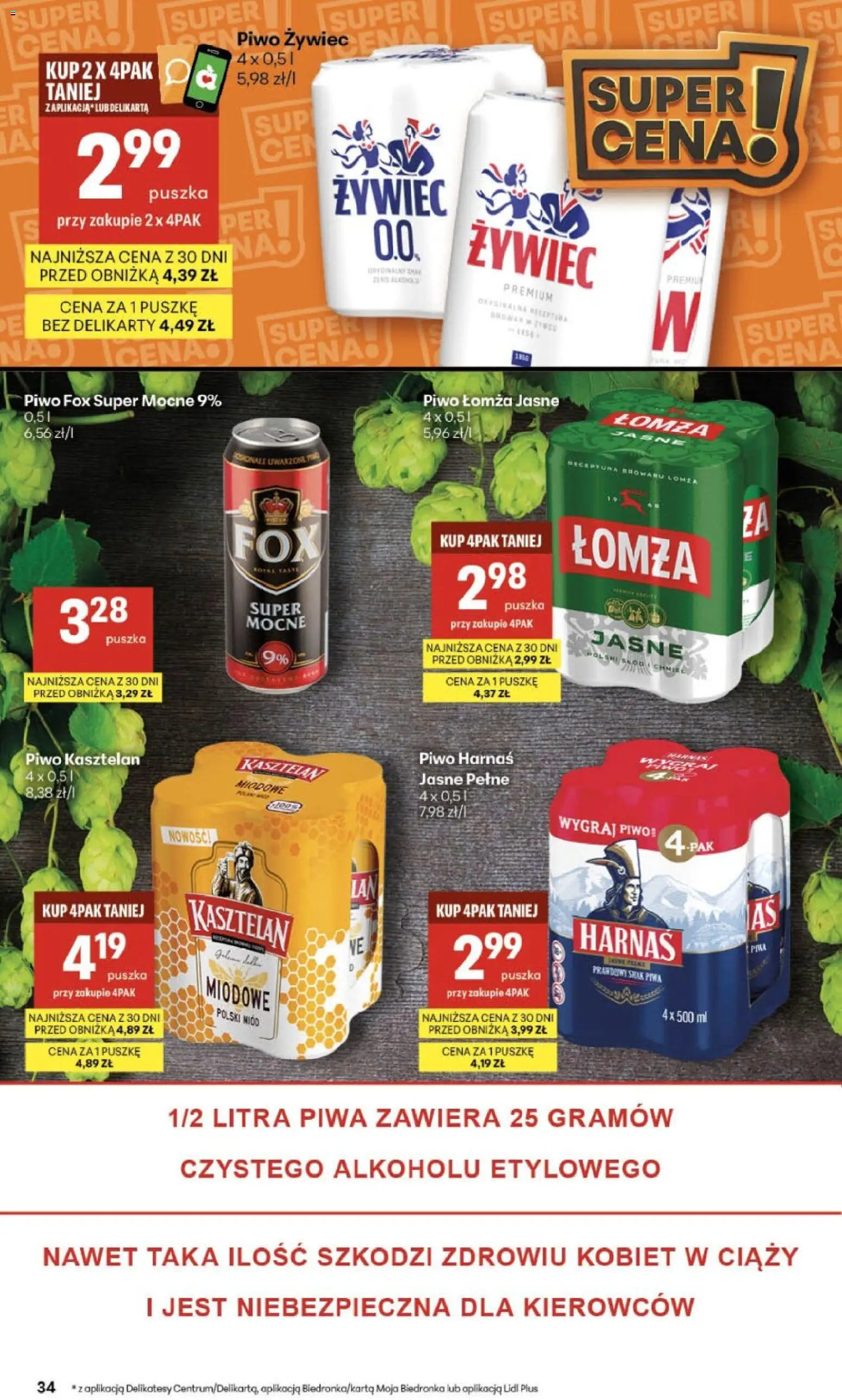 Delikatesy Centrum Gazetka - Sklepy Własne od 05.02.2026 | Strona: 34 | Produkty: Miód, Delikatesy, Harnaś, Piwo