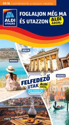 Aldi - Utazás katalógus - amely érvényes a következő dátumtól: 18.09.2025