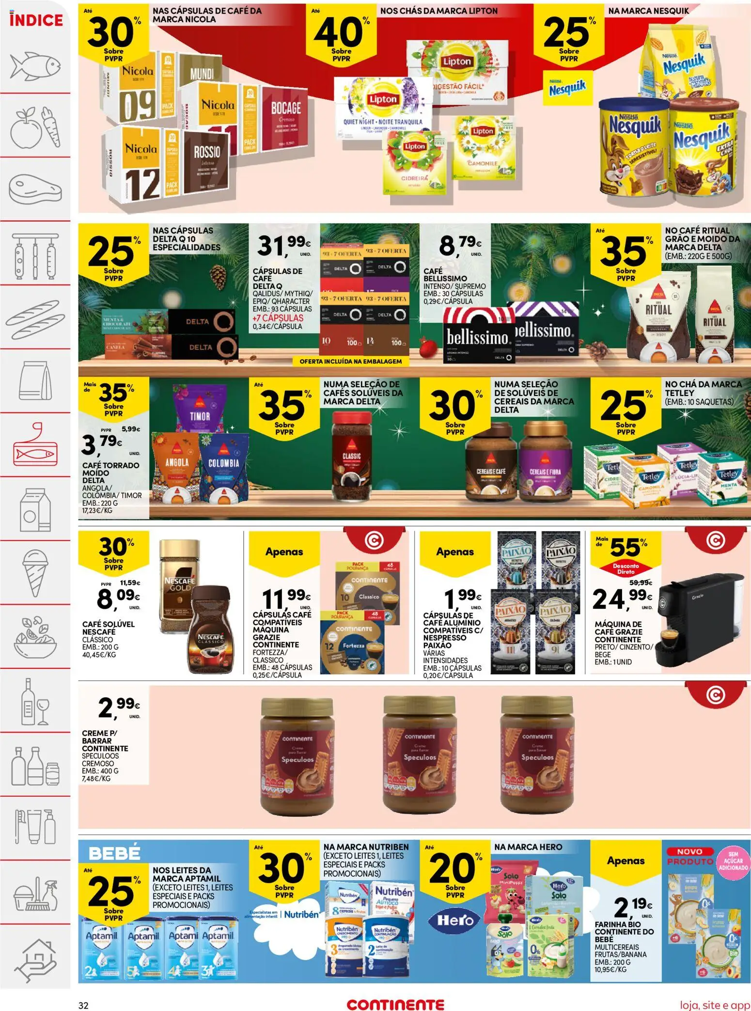 Continente folheto │ válido de 16.12.2025 | Página: 32 | Produtos: Café solúvel, Canela, Chás, Chá