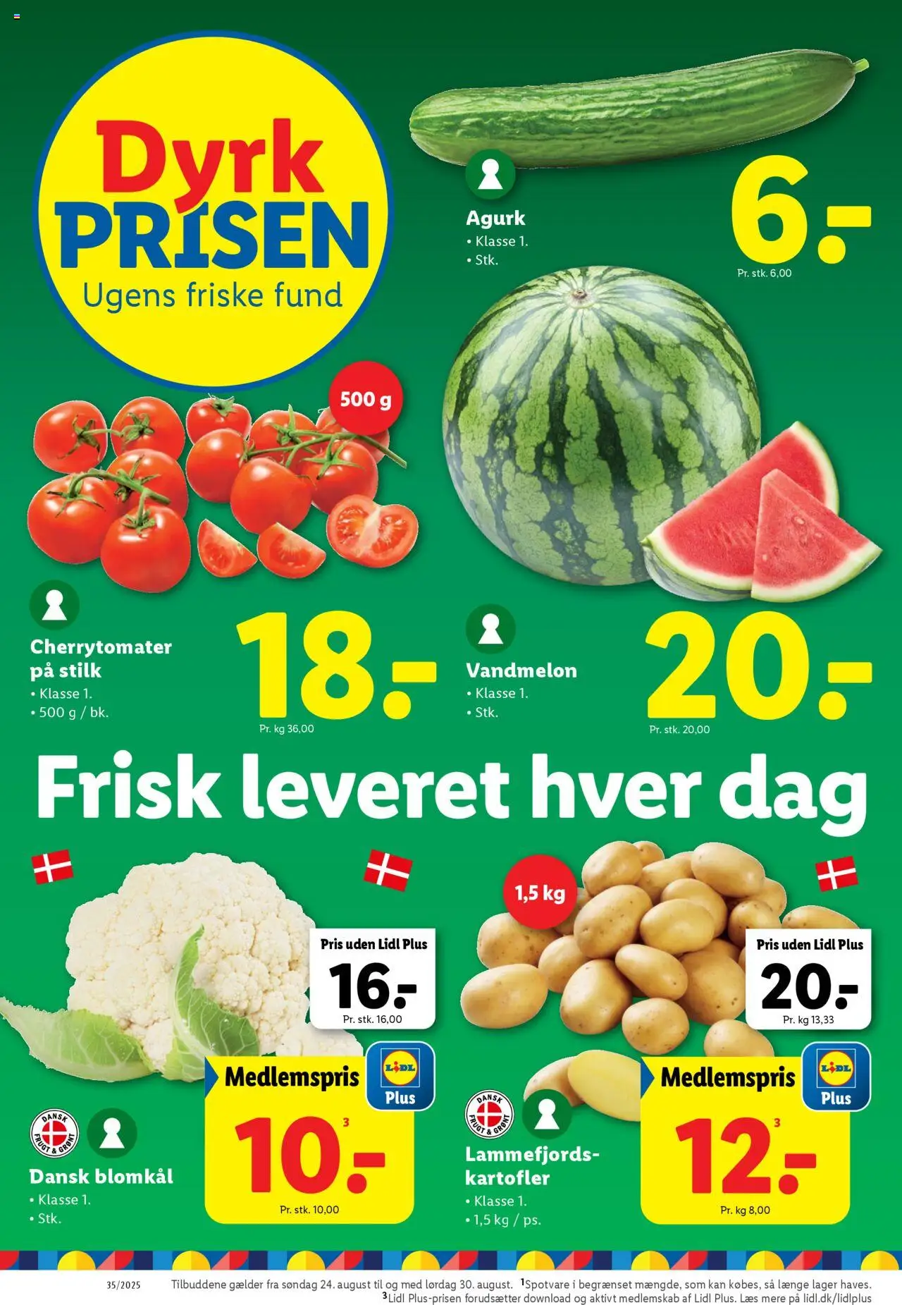 Lidl Tilbudsavis gyldig fra 24.08.2025 | Side: 2 | Produkter: Kartofler, Vandmelon, Blomkål, Cherrytomater